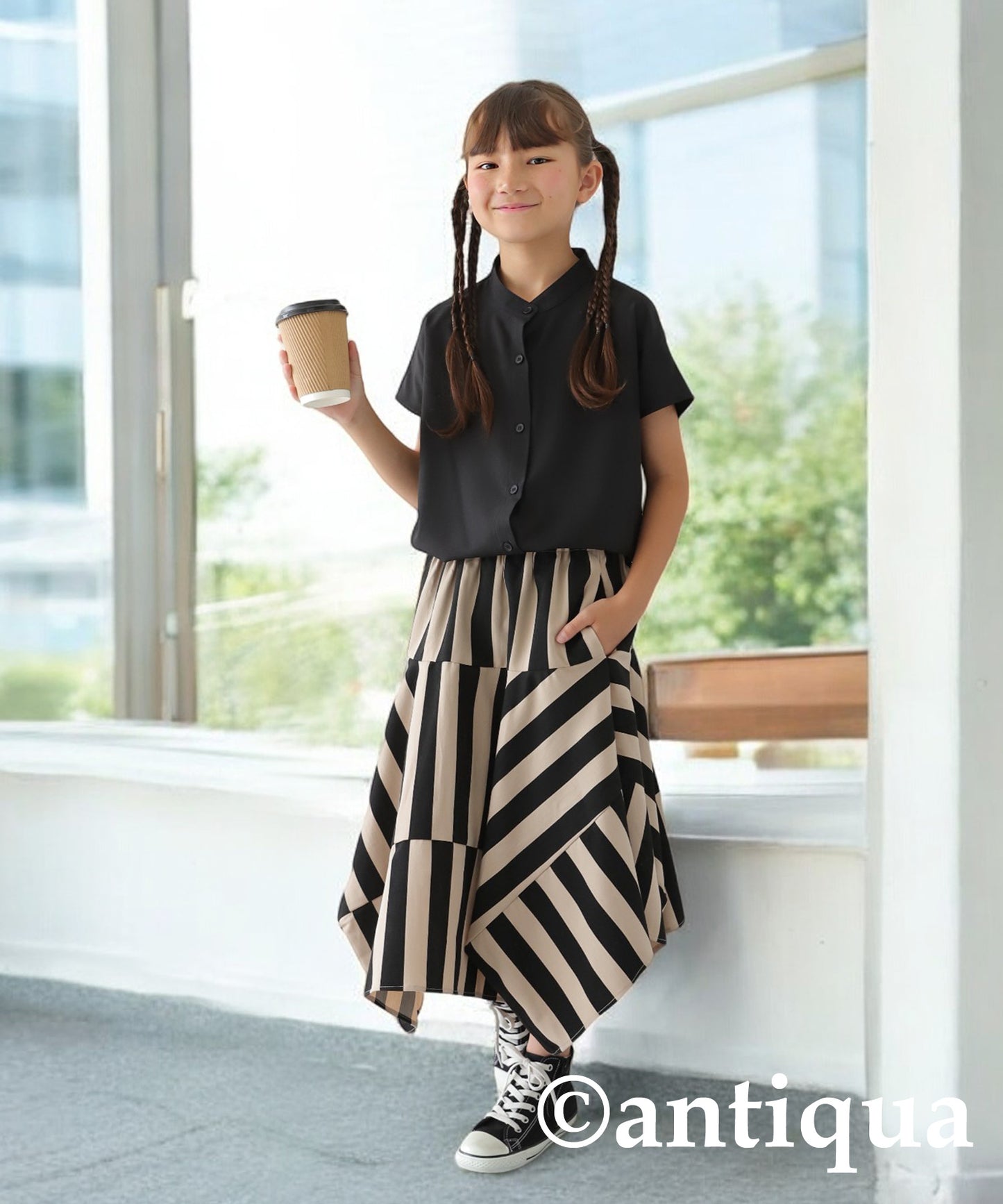 Striped Panel Skirt Junior