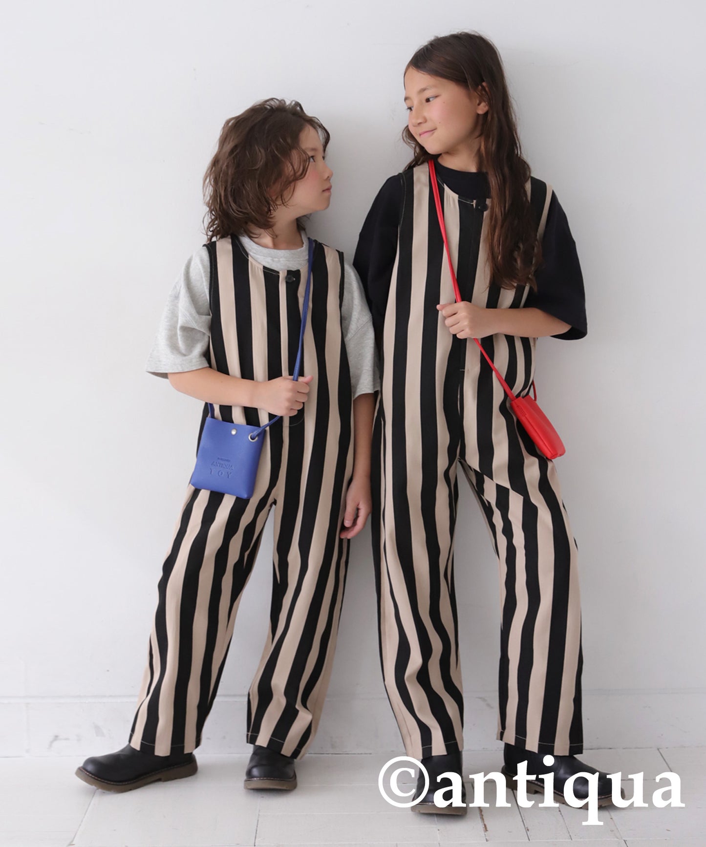 Striped pattern salopette Kids