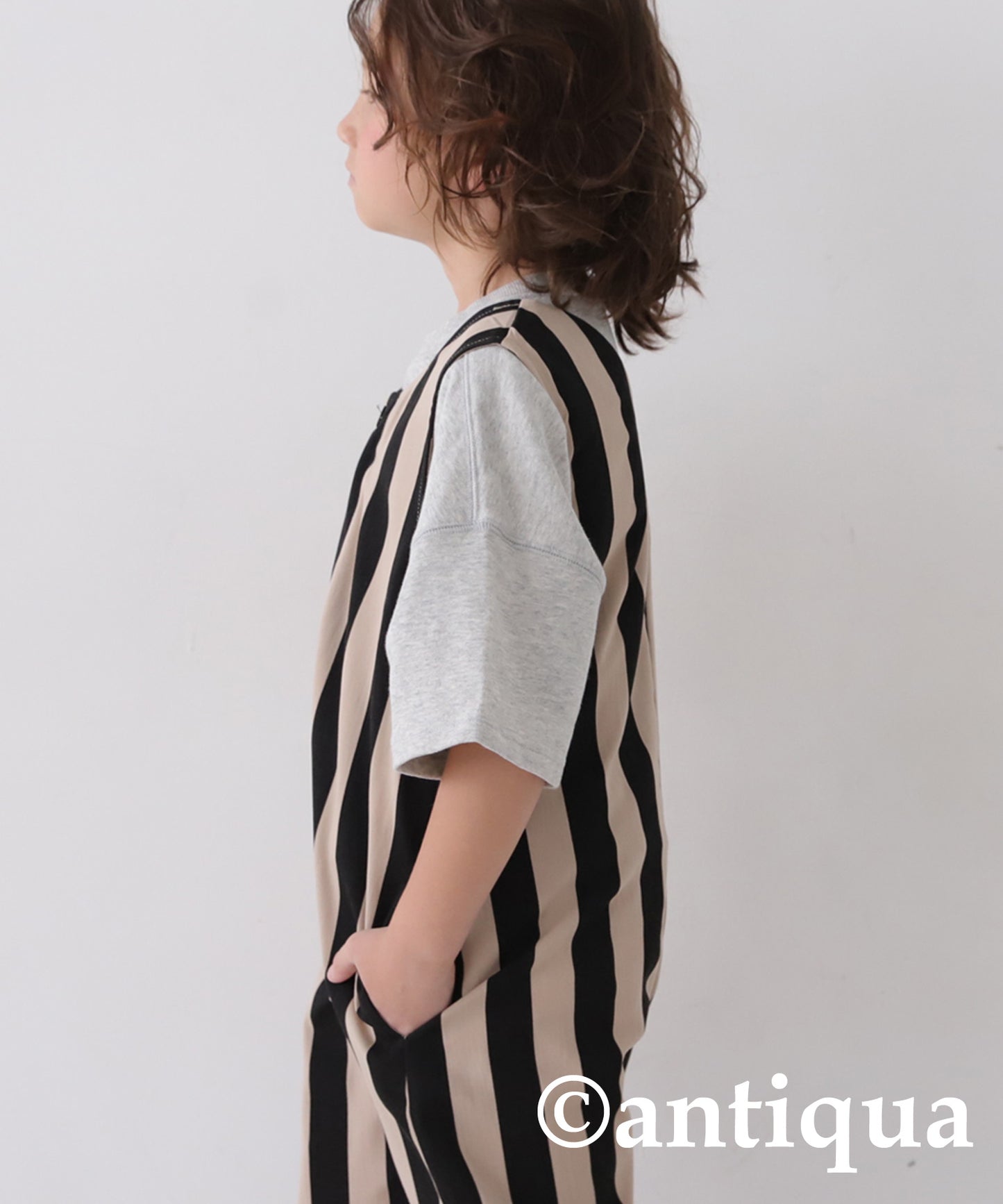 Striped pattern salopette Kids