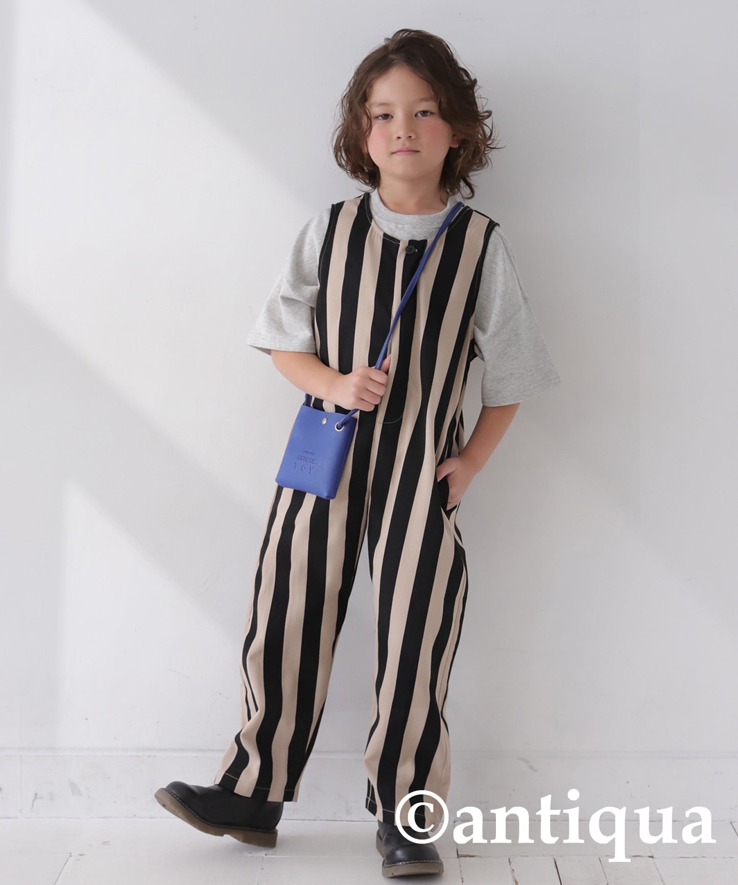 Striped pattern salopette Kids