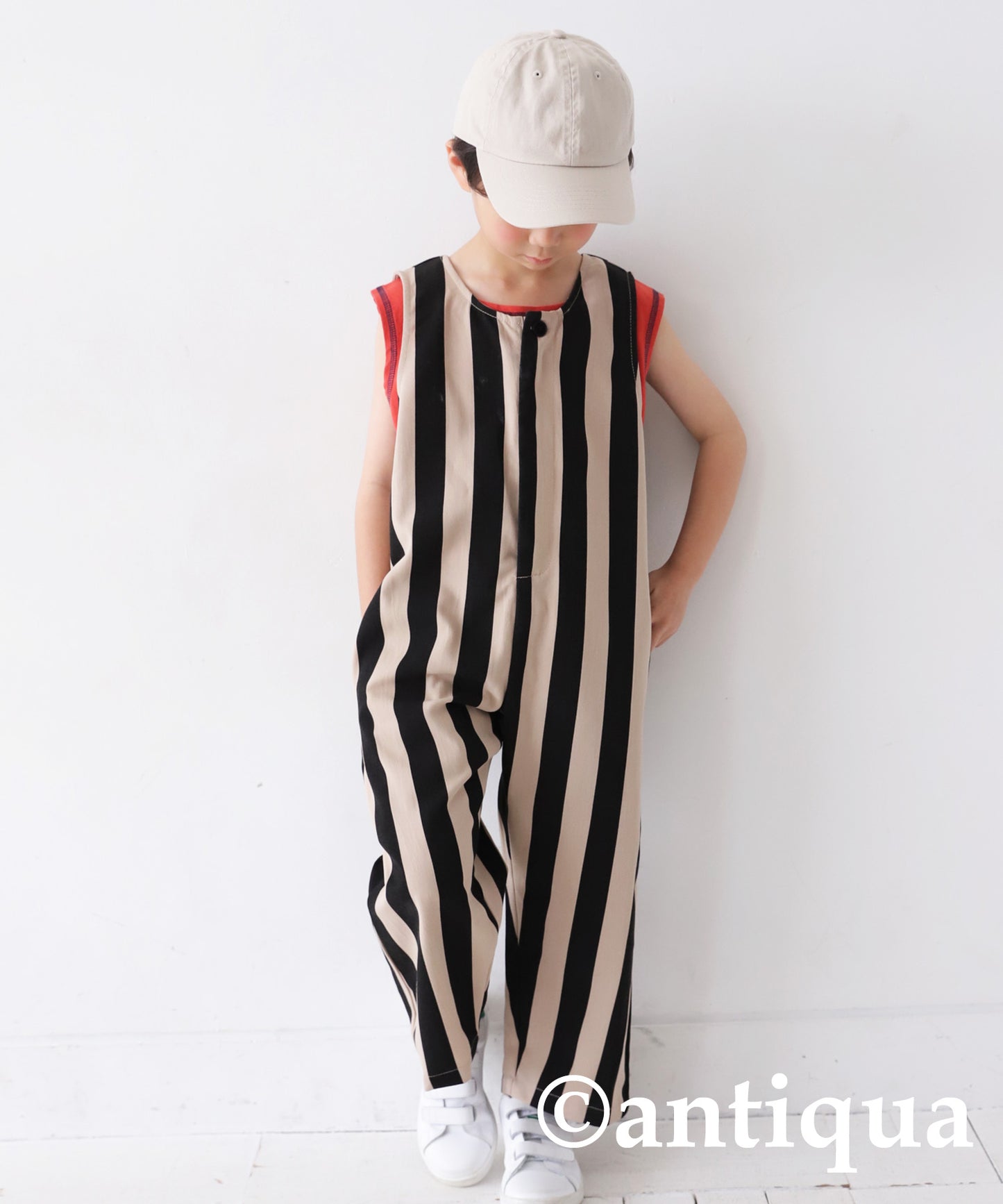 Striped pattern salopette Kids