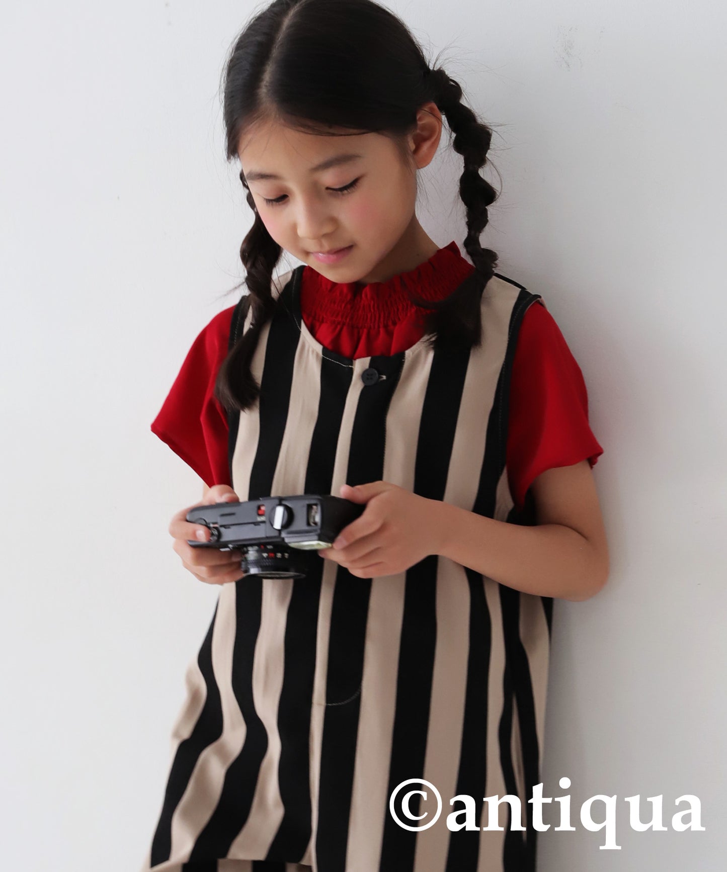 Striped pattern salopette Kids