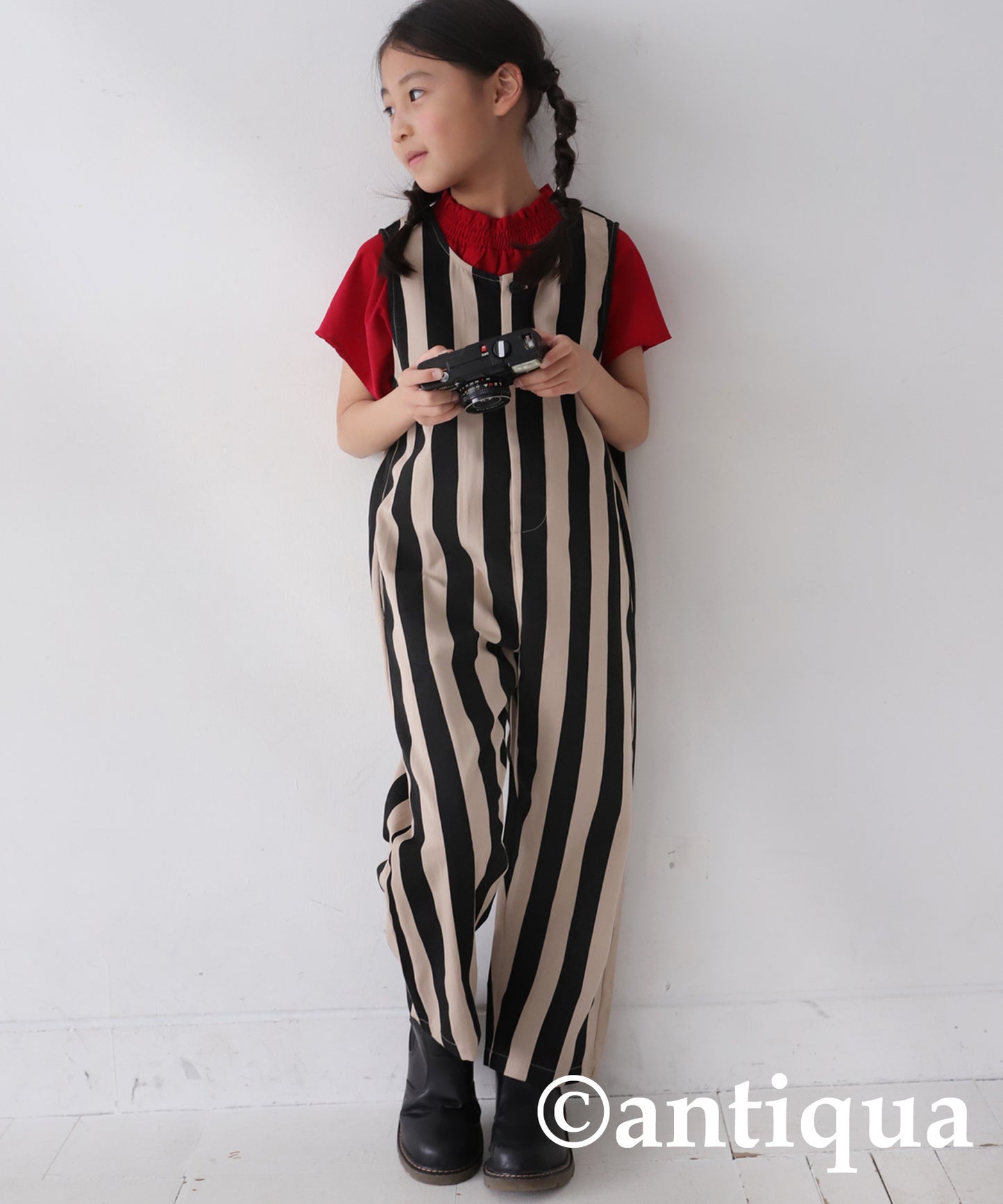 Striped pattern salopette Kids