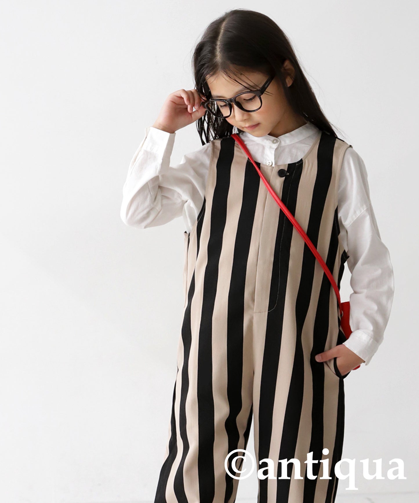 Striped pattern salopette Kids