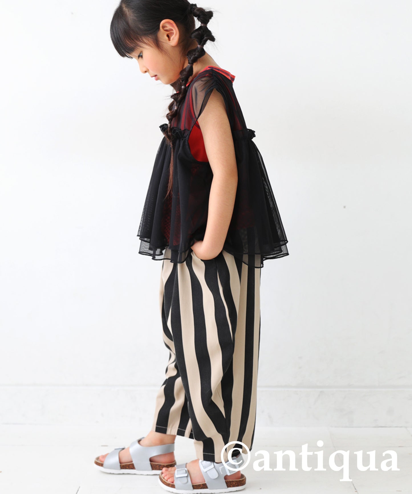 Stripe Pattern Balloon Pants Kids