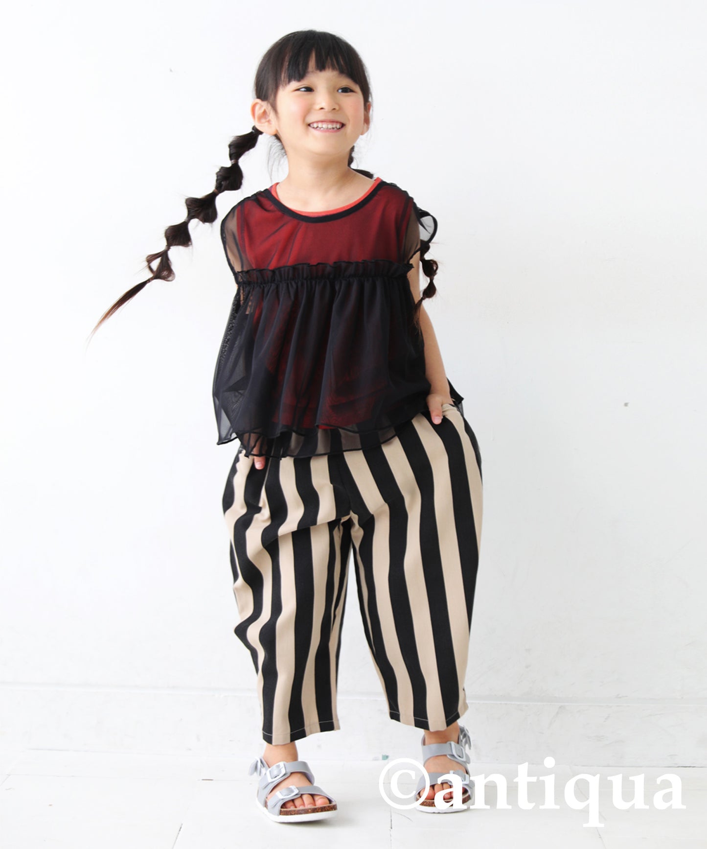 Stripe Pattern Balloon Pants Kids