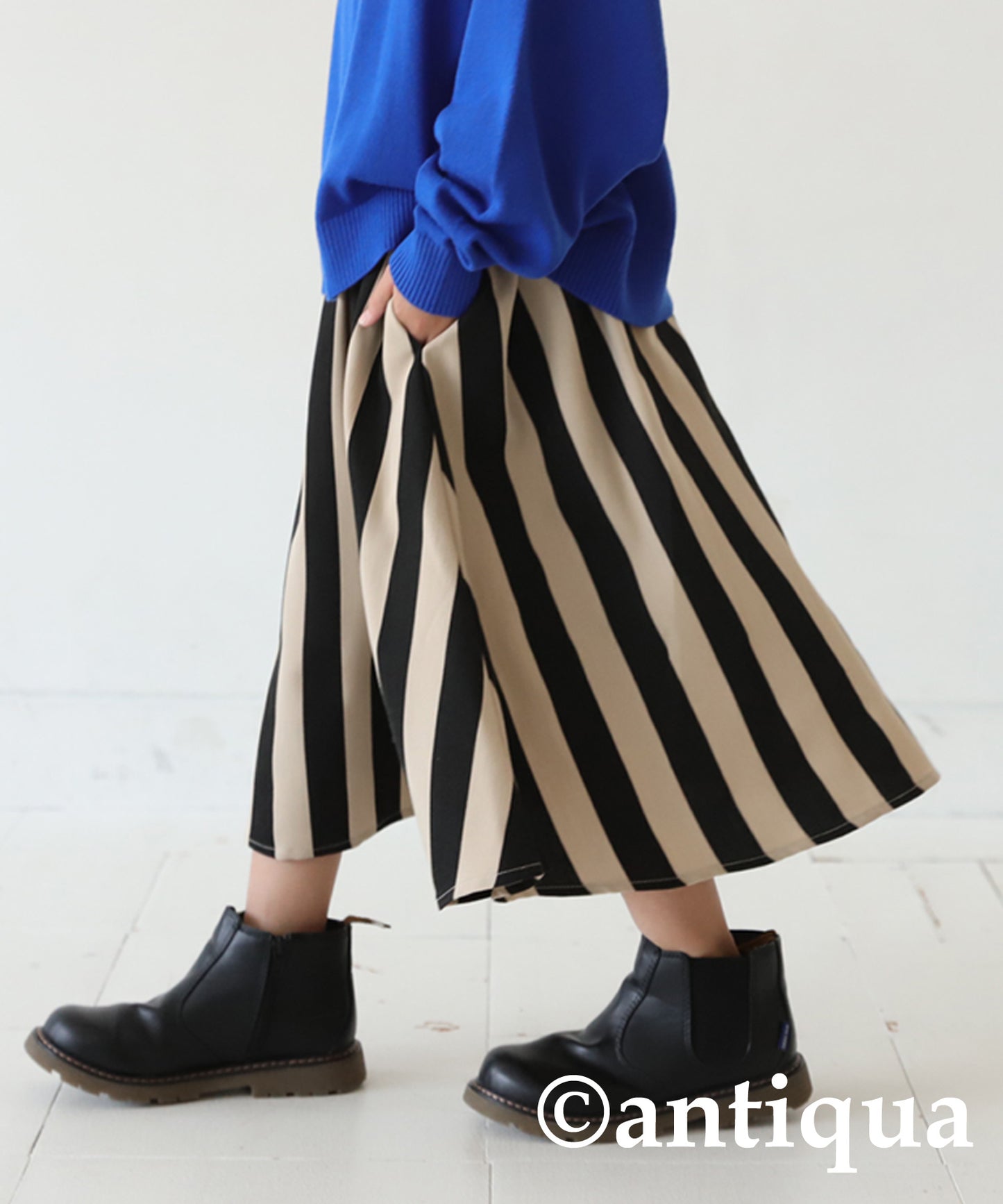 Striped Pattern Flare Skirt Junior