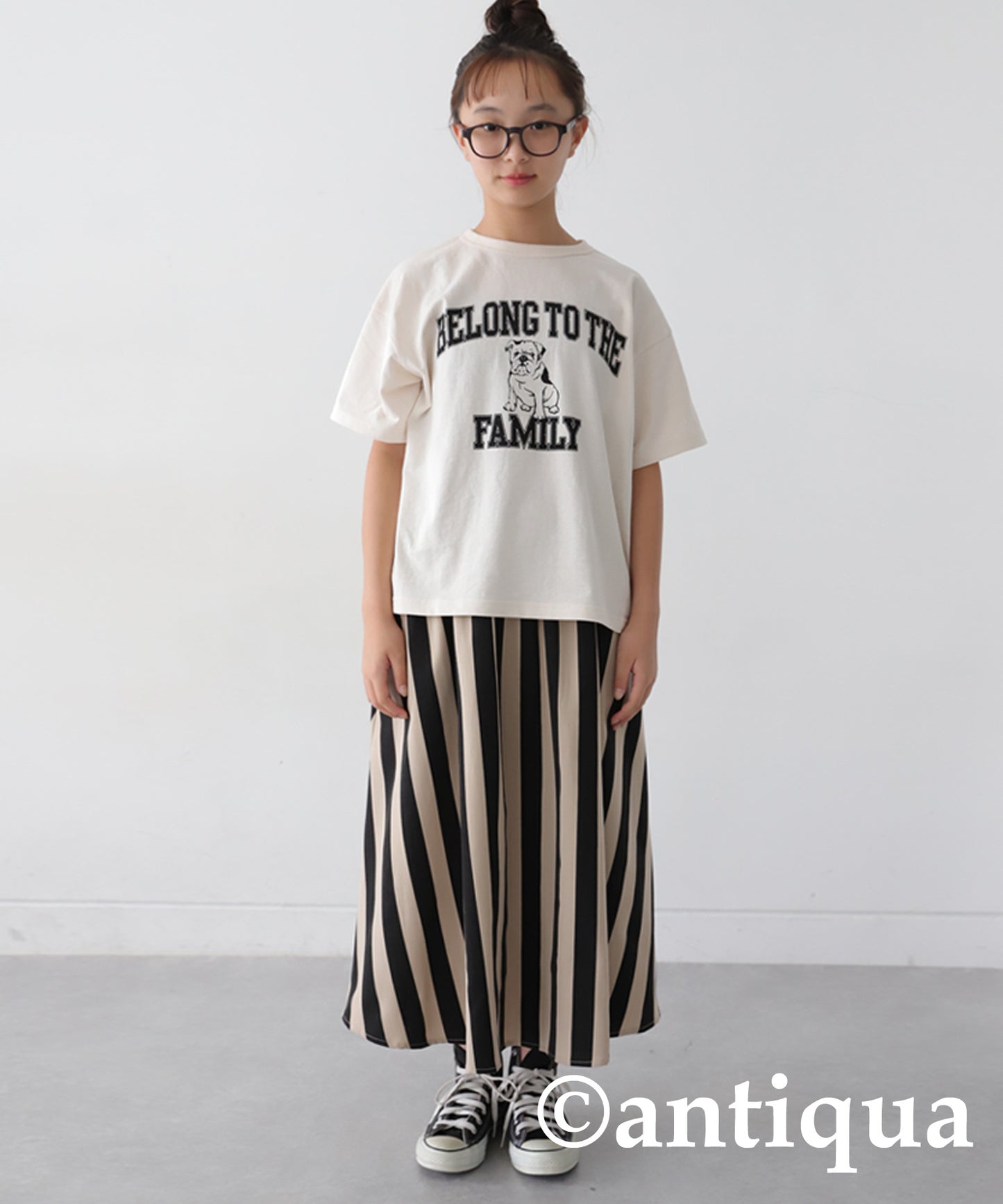 Striped Pattern Flare Skirt Junior