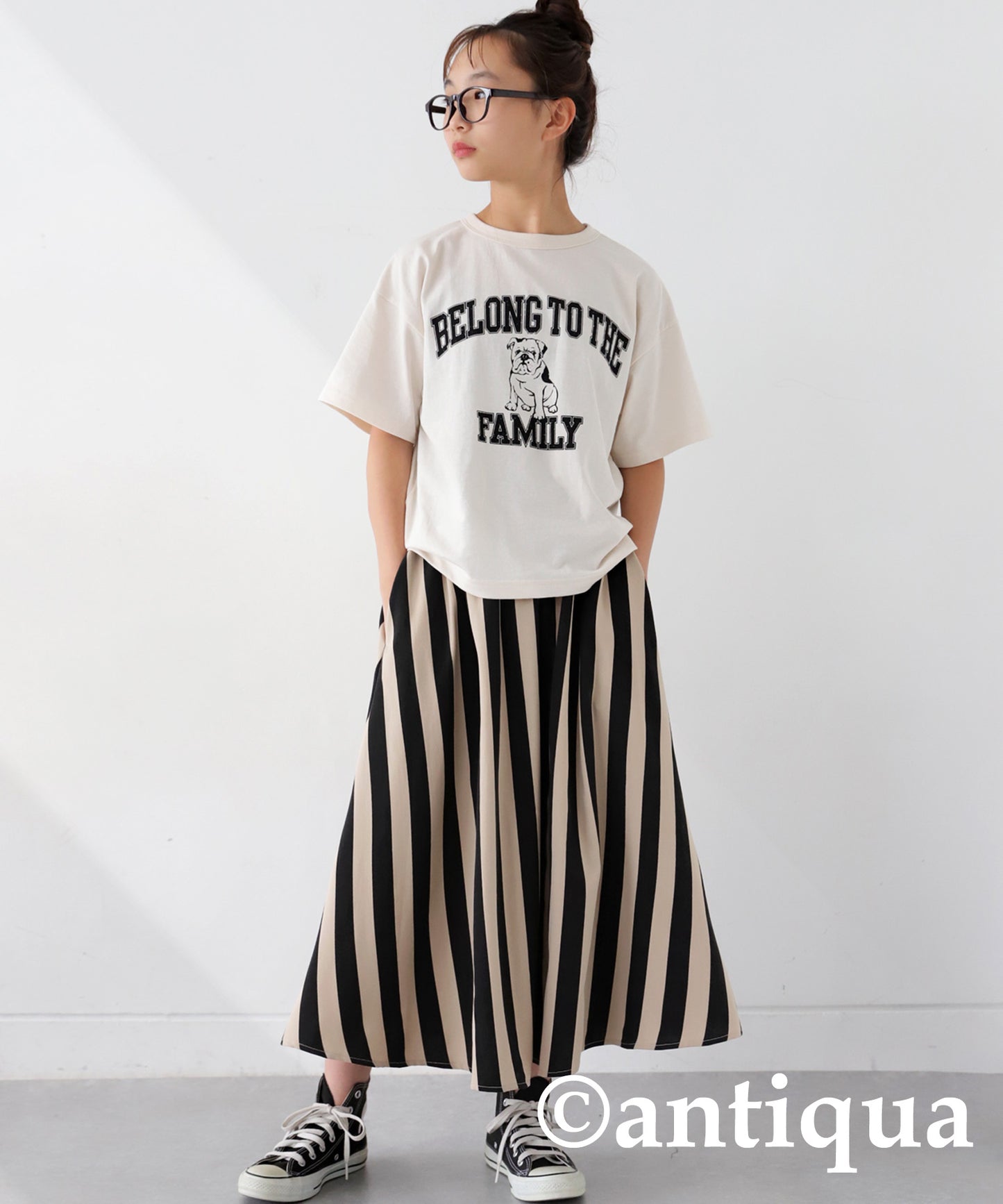 Striped Pattern Flare Skirt Junior