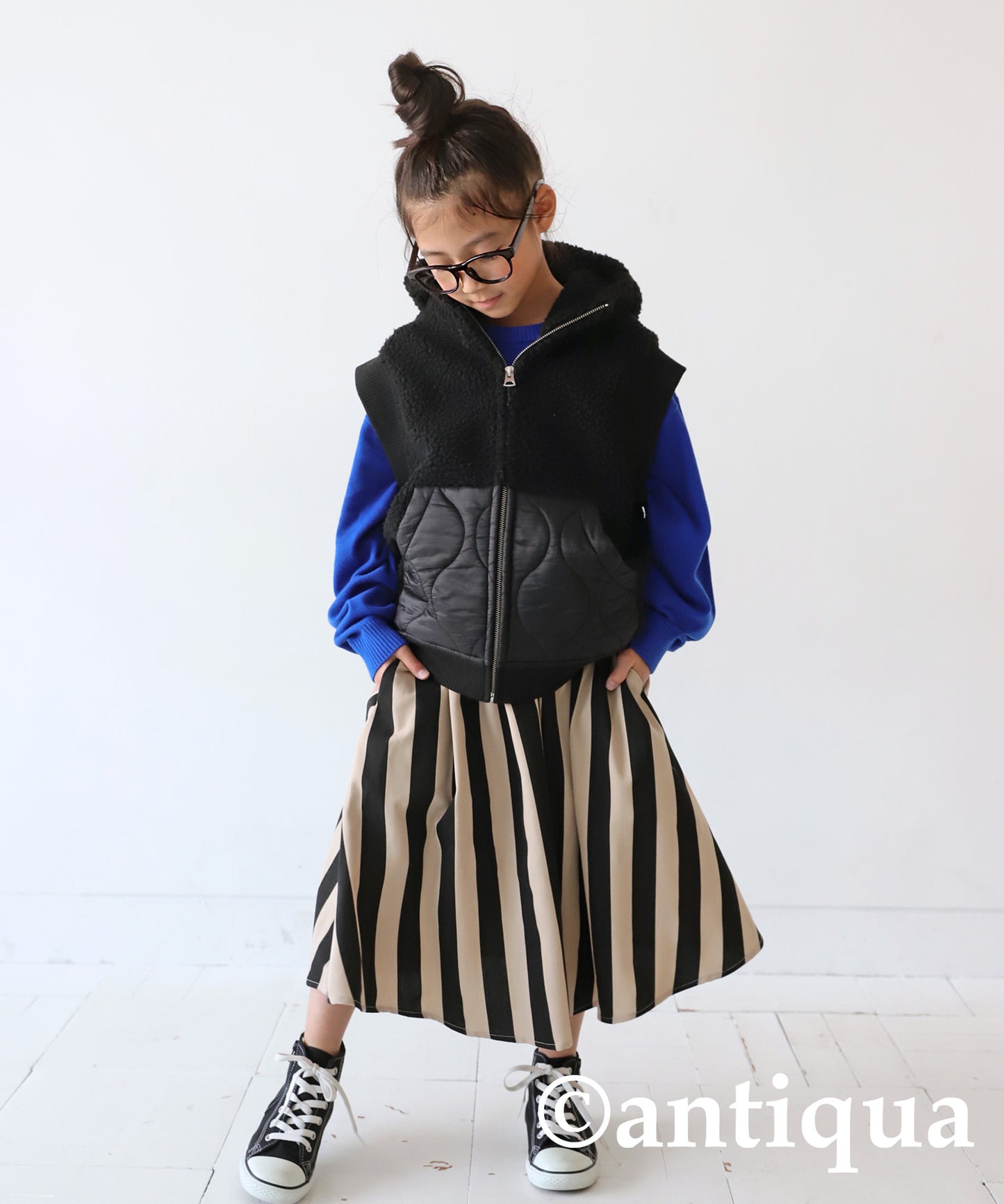 Striped Pattern Flare Skirt Junior