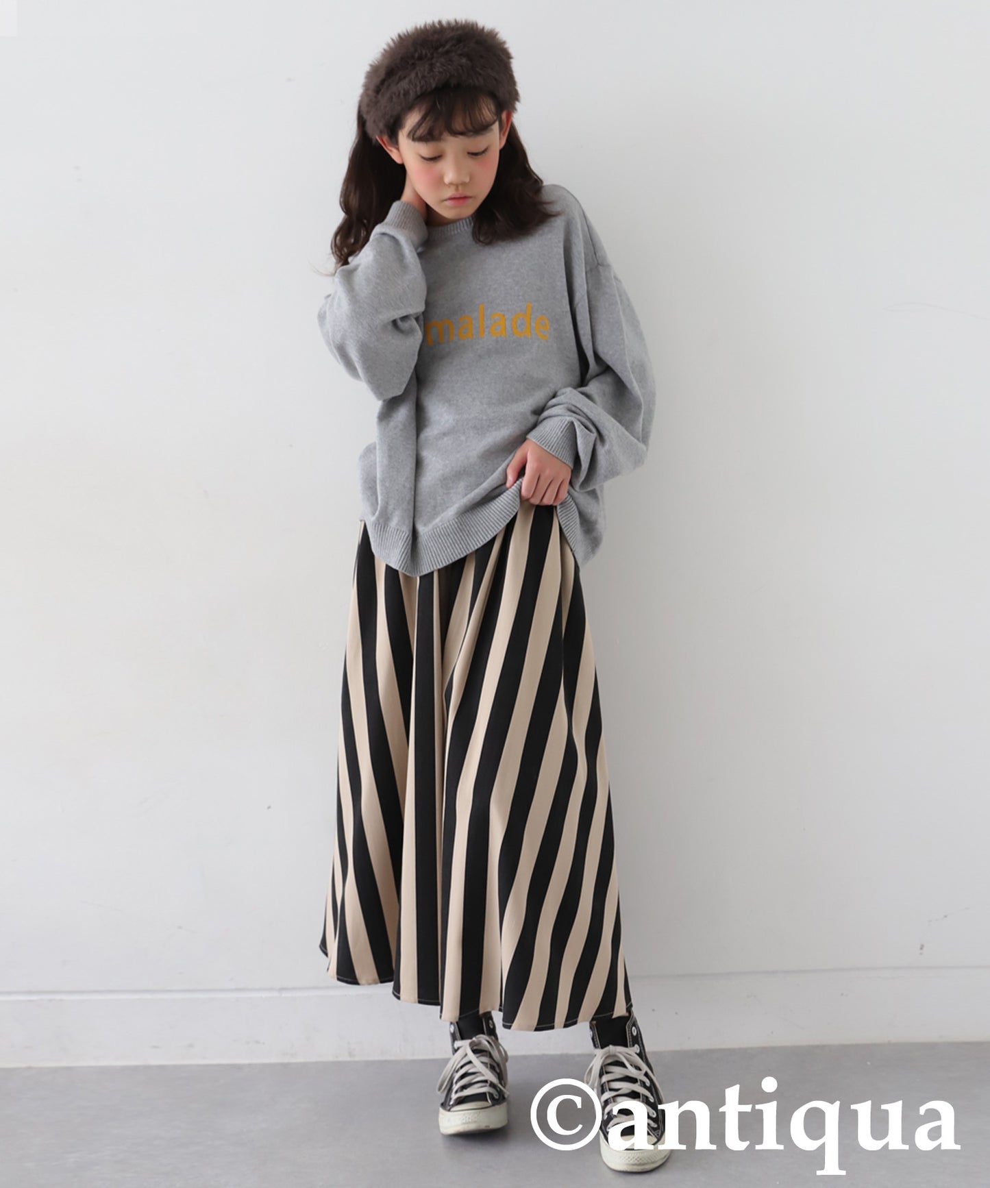 Striped Pattern Flare Skirt Junior