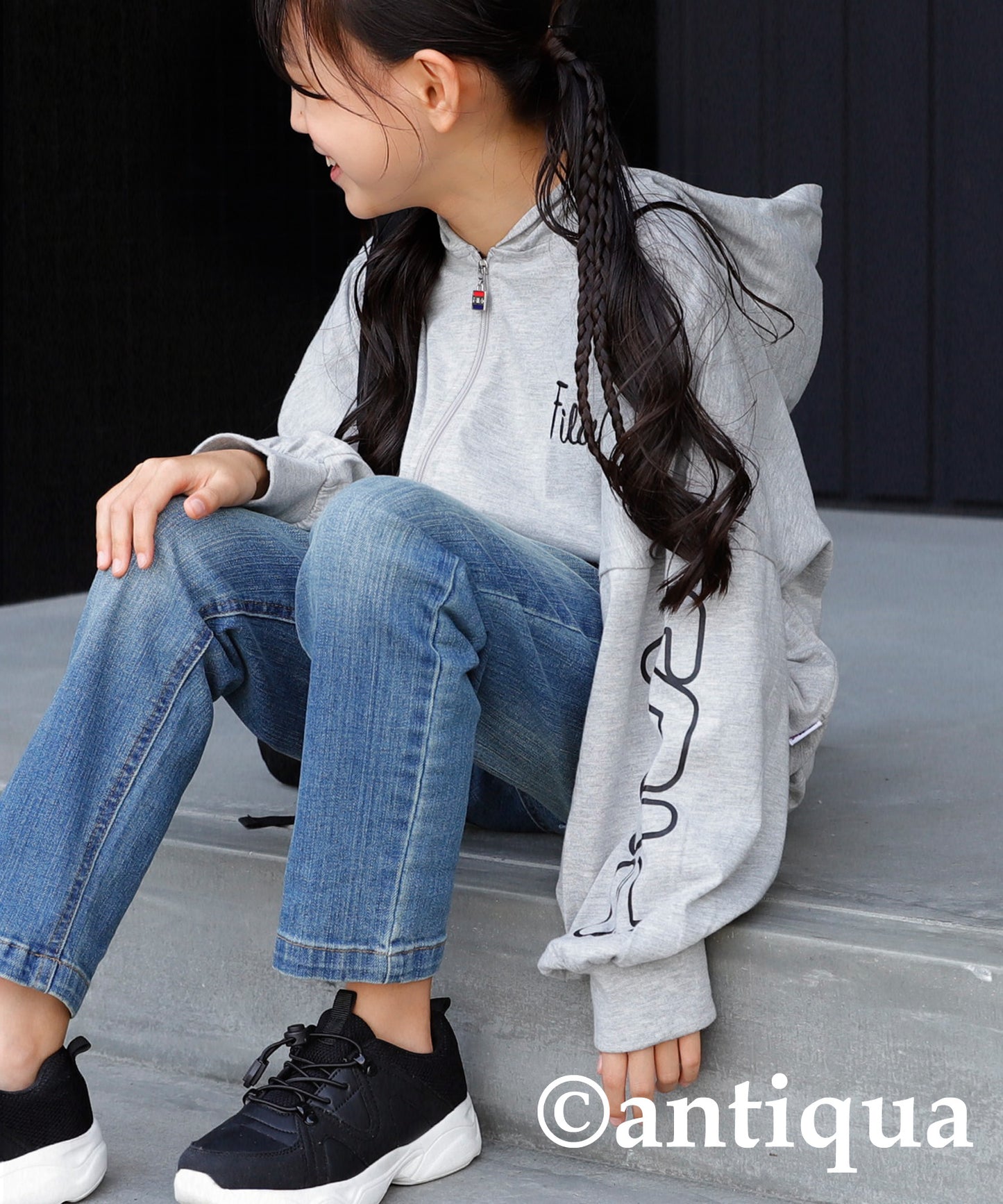 Thin hoodie with FILA Logo Kids