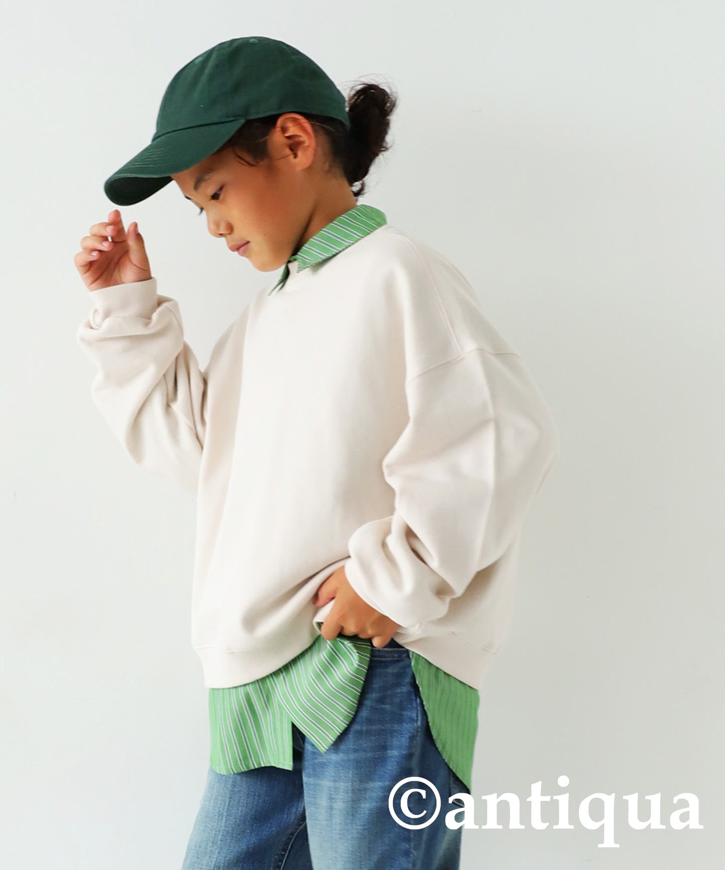 100% Cotton Basic Silhouette Sweatshirt Junior