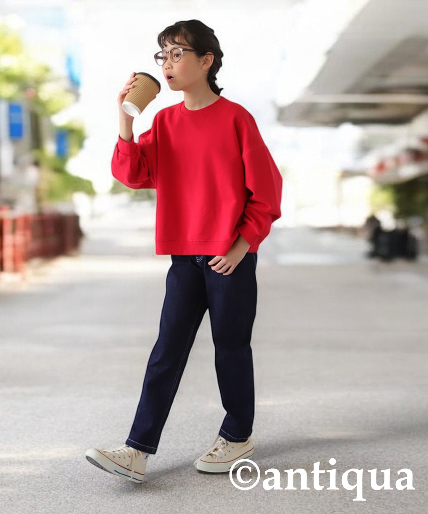 100% Cotton Basic Silhouette Sweatshirt Junior