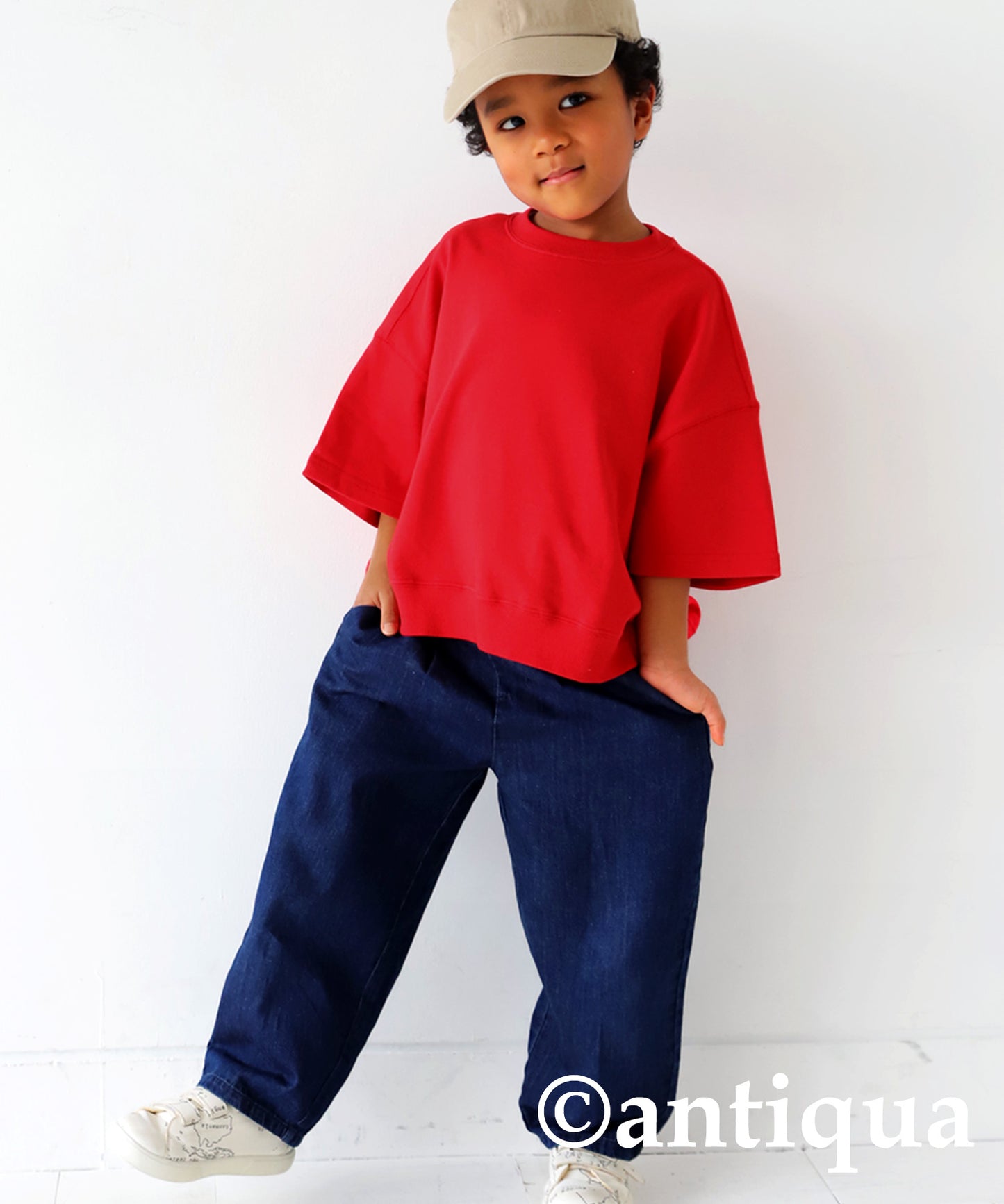 100%cotton short -sleeved pullover Kids