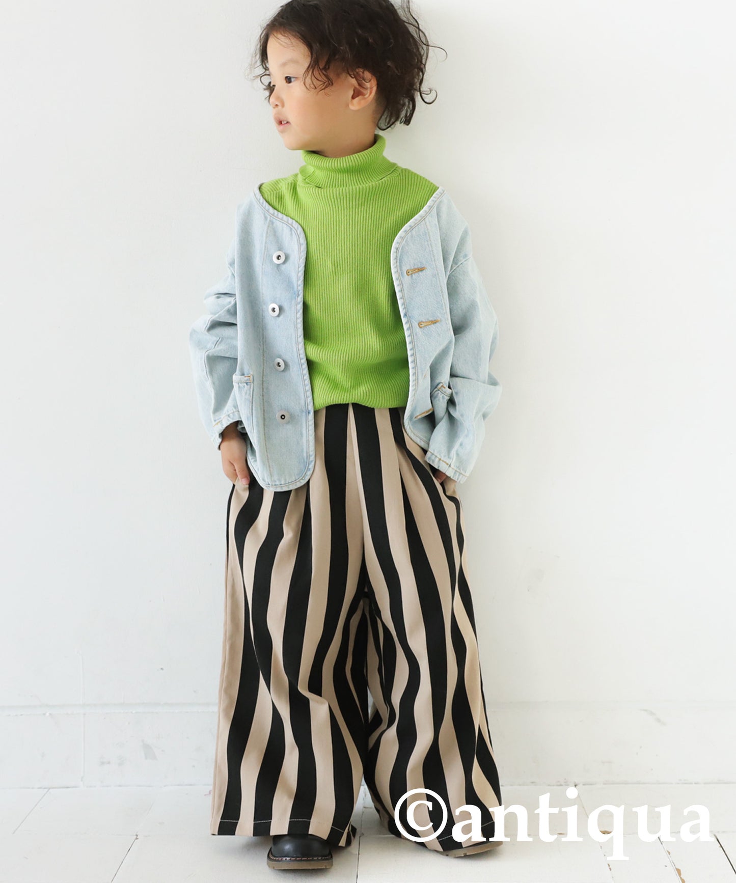 100%cotton Turtleneck Knit Kids