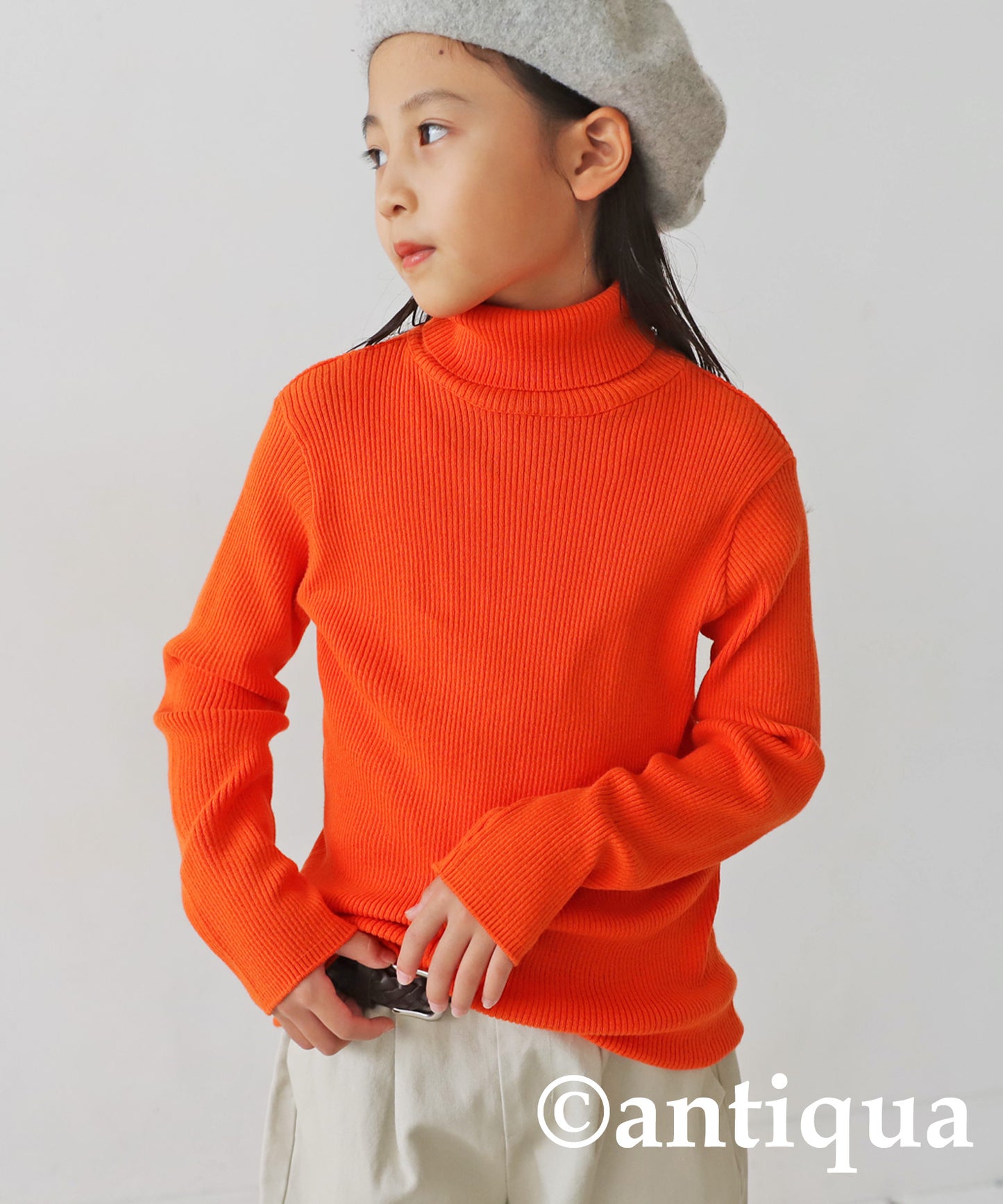 100%cotton Turtleneck Knit Kids