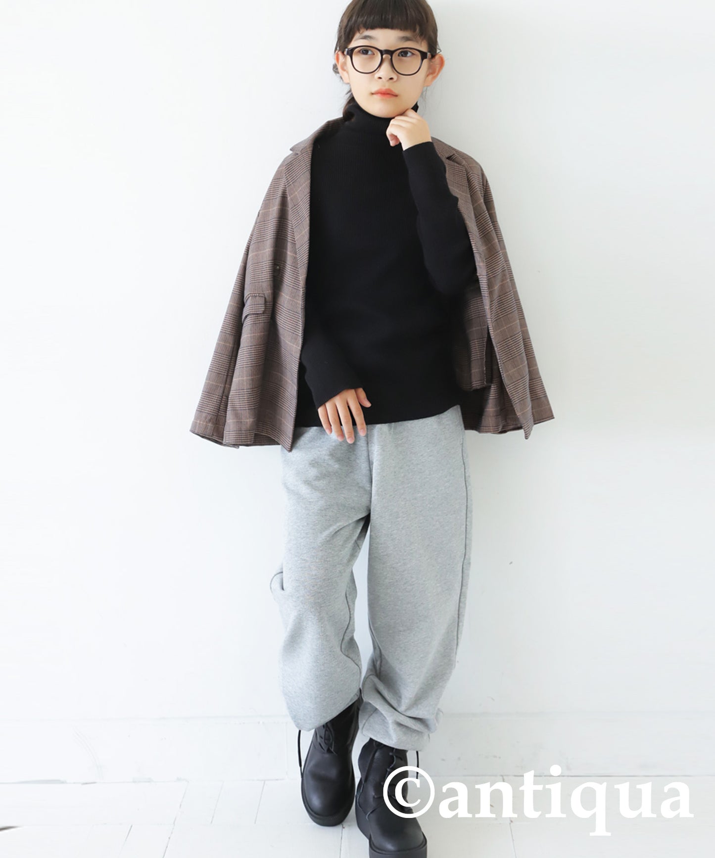 100%cotton Turtleneck Knit Kids