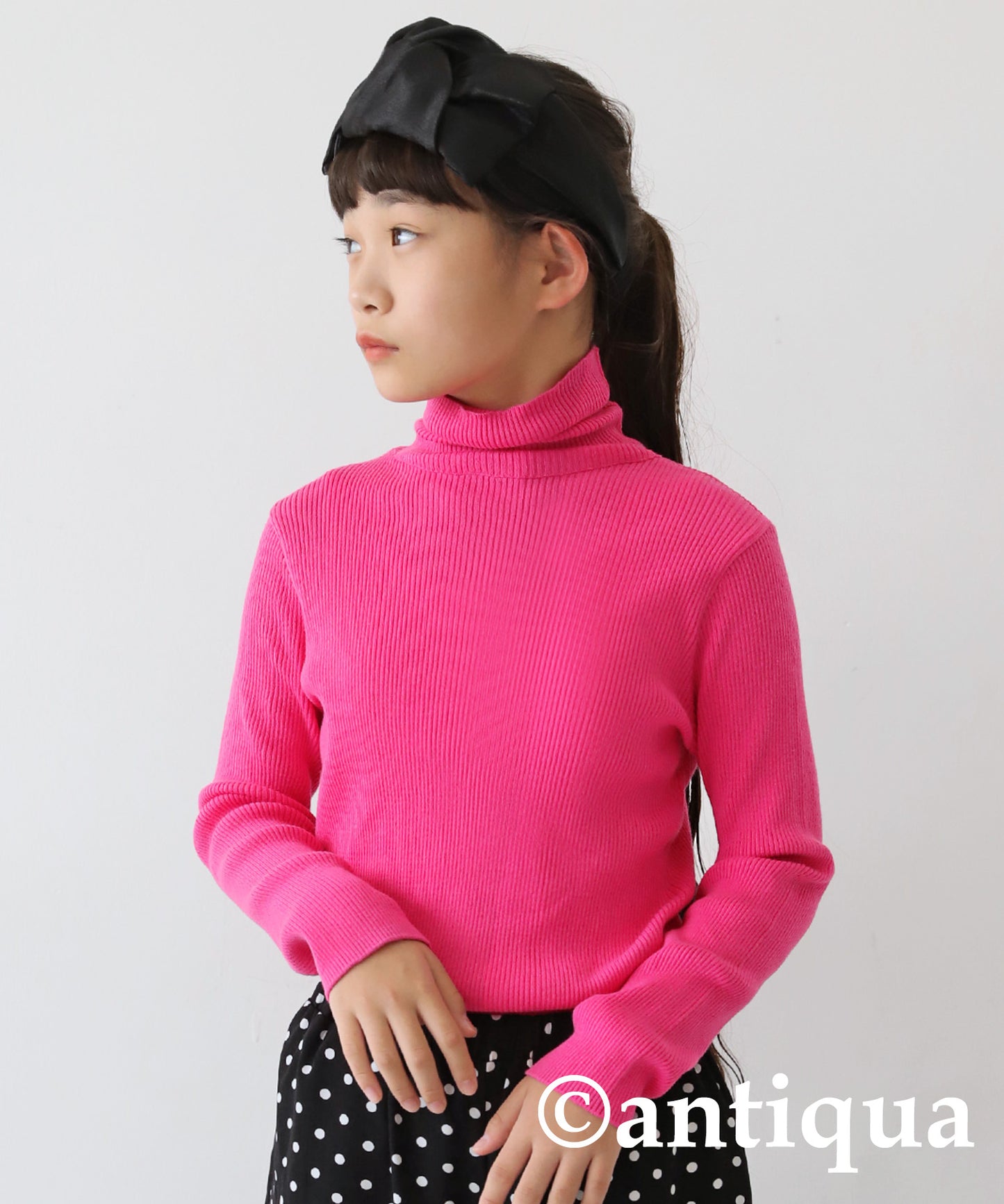 100%cotton Turtleneck Knit Kids