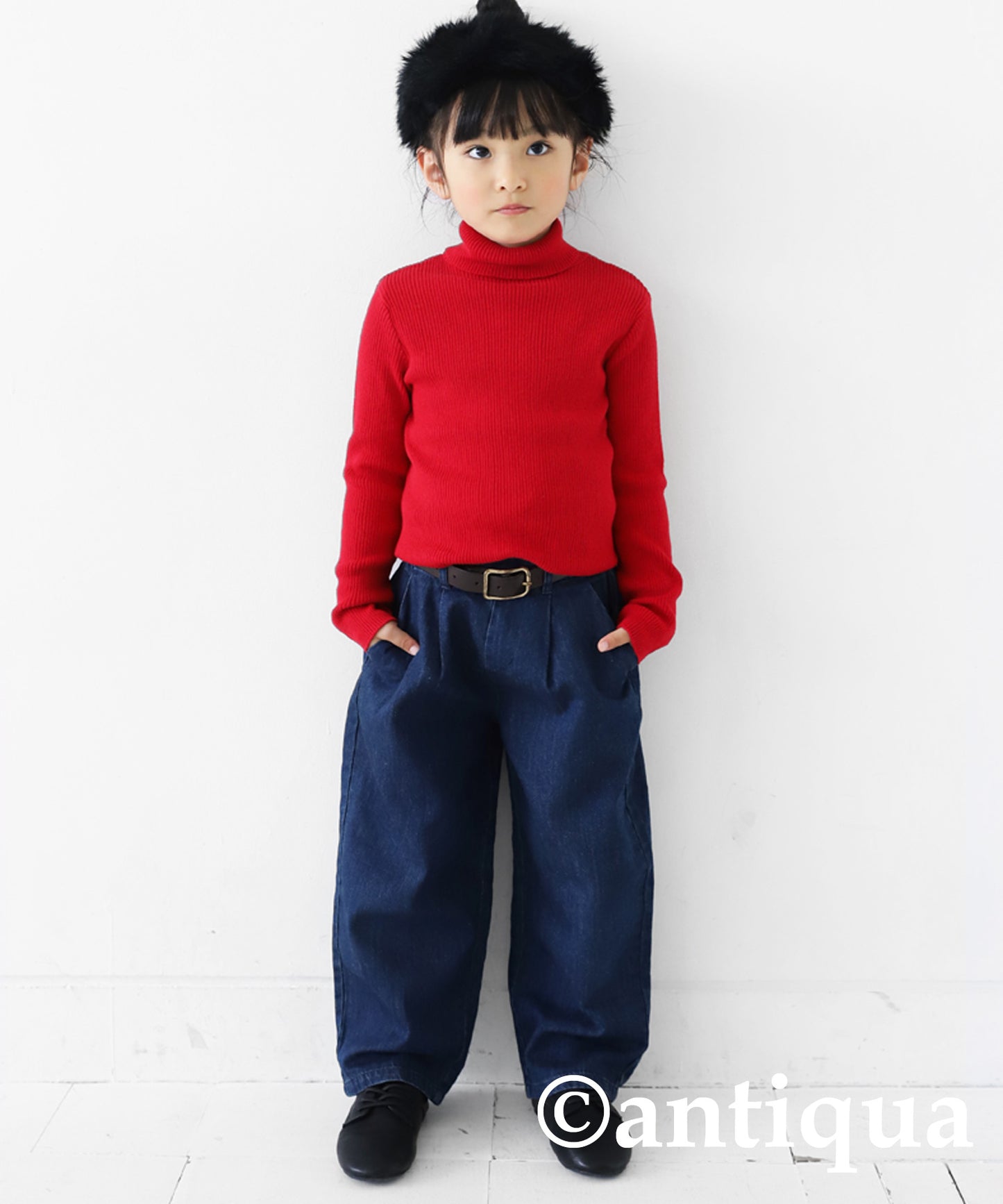 100%cotton Turtleneck Knit Kids