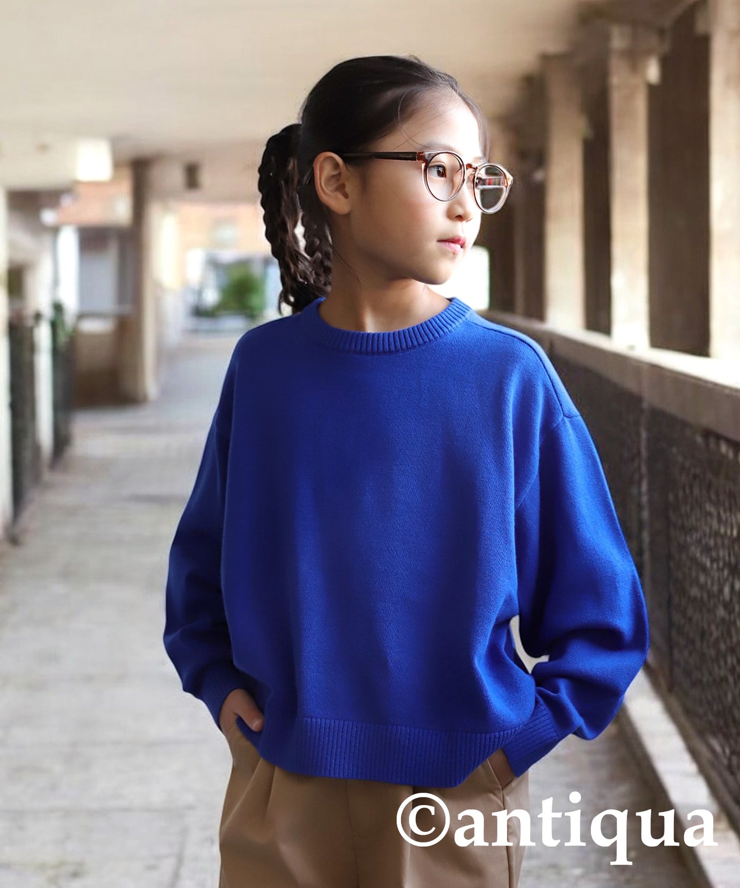 100%cotton Crew neck Knit Kids