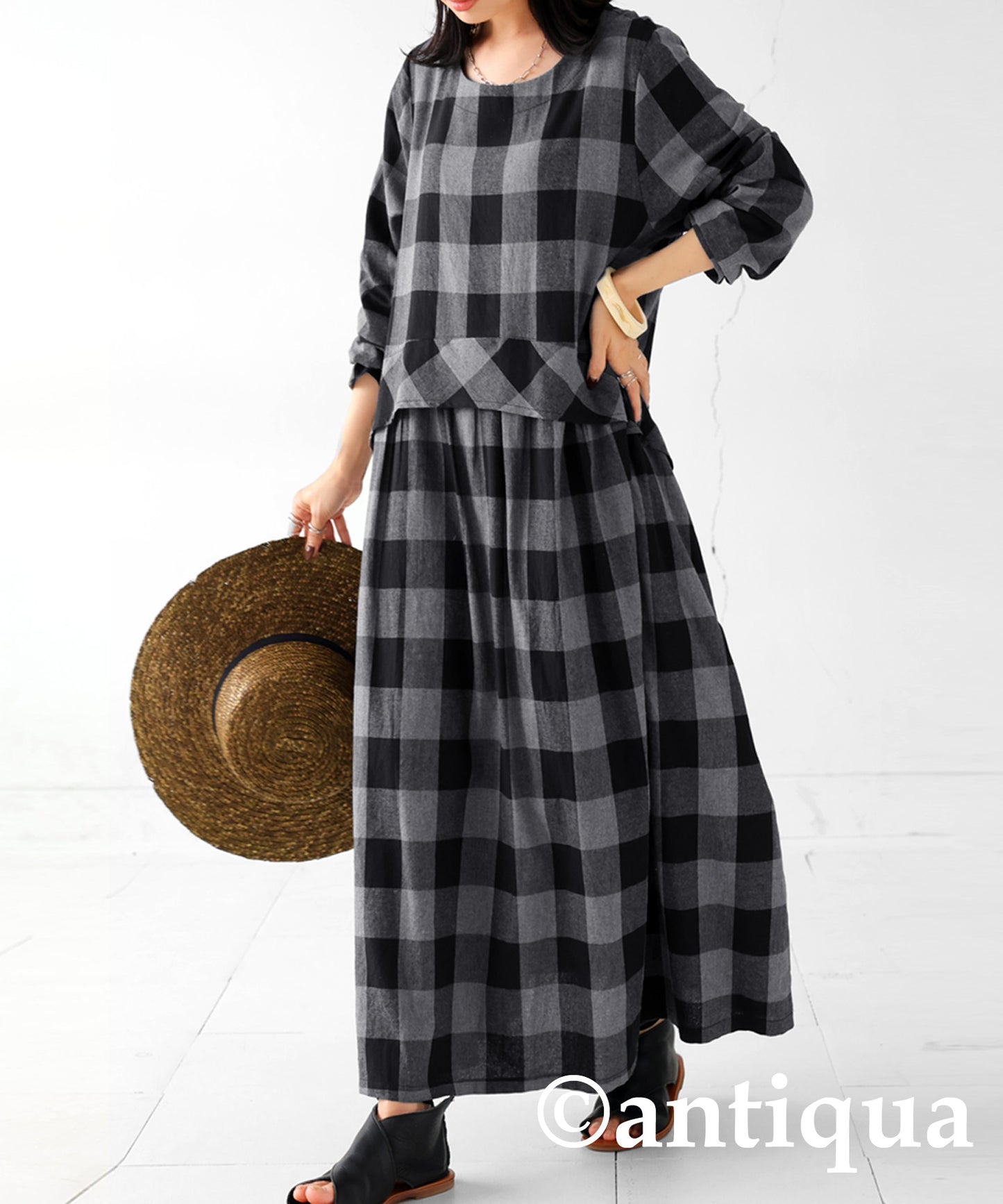 Checkd pattern dress Ladies