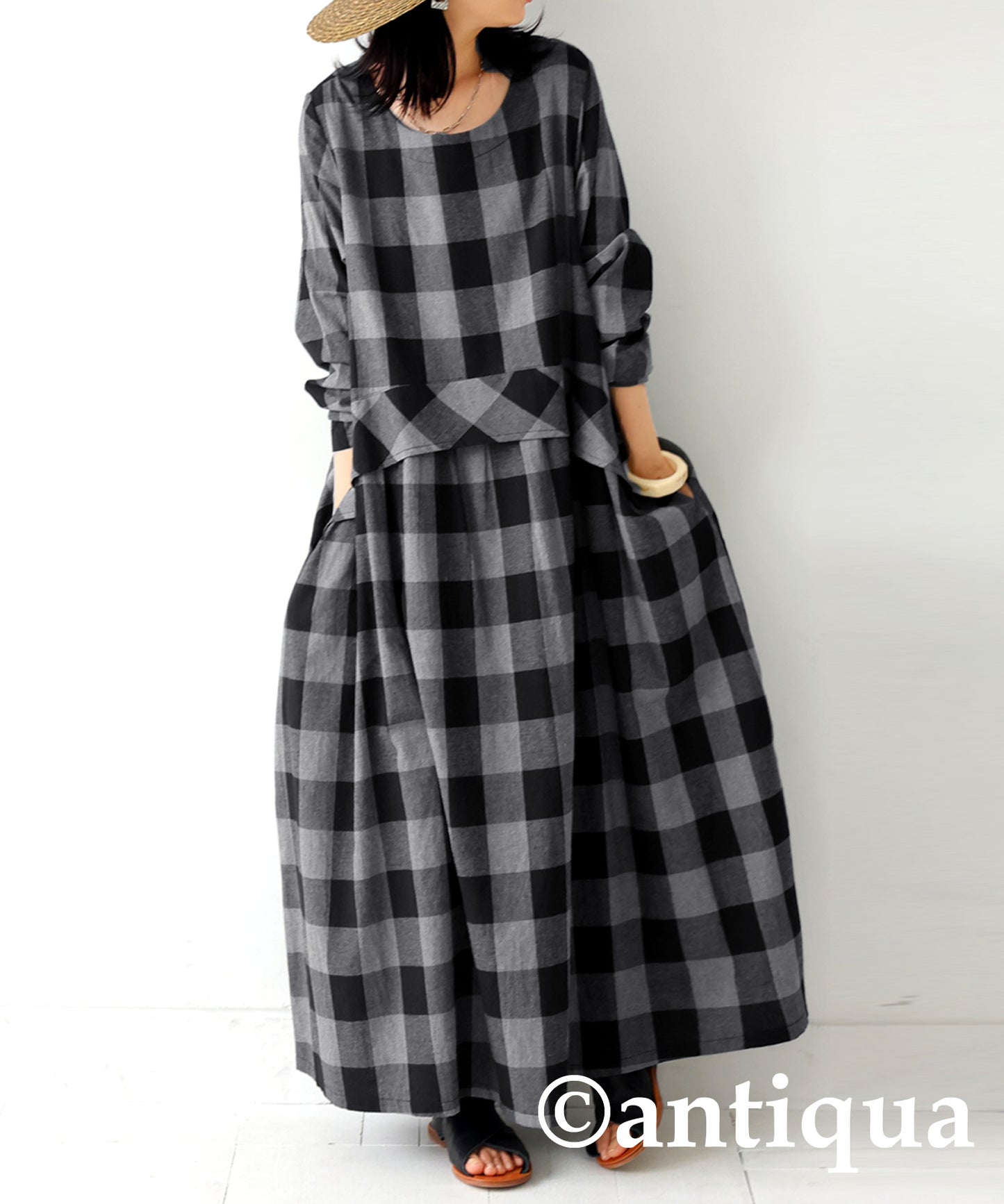 Checkd pattern dress Ladies