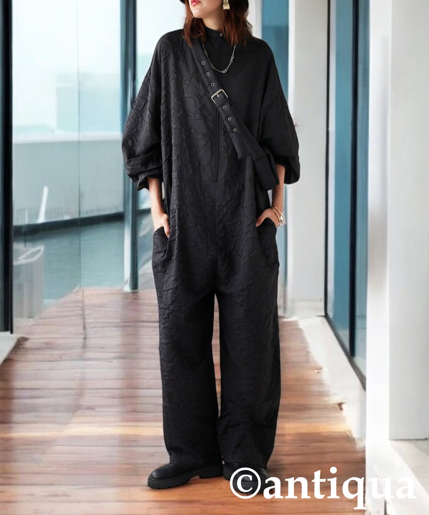 Puffy Jacquard Jumpsuit Ladies