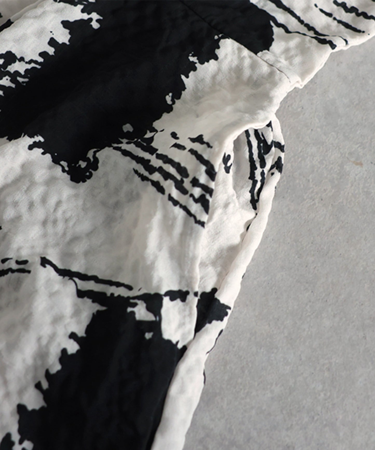 Flared Seersucker Art Print Dress Ladies