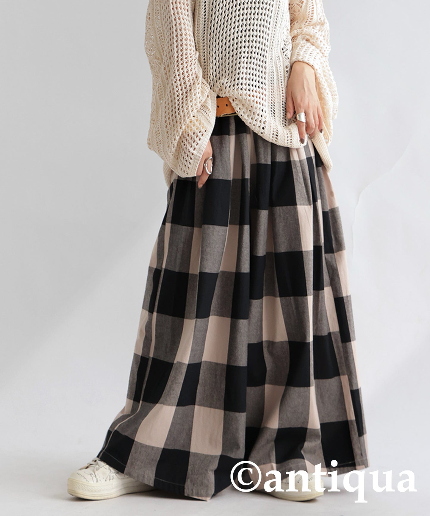 Plaid Wide Pants Ladies