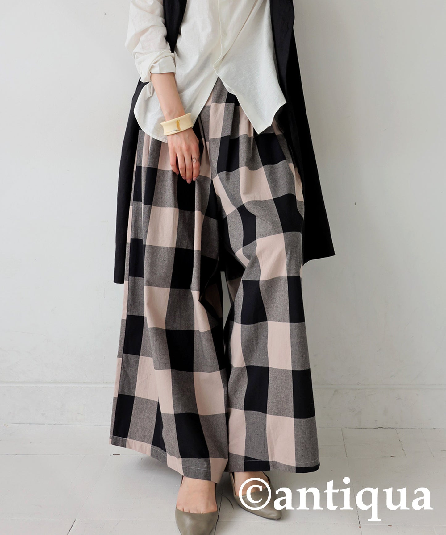 Plaid Wide Pants Ladies