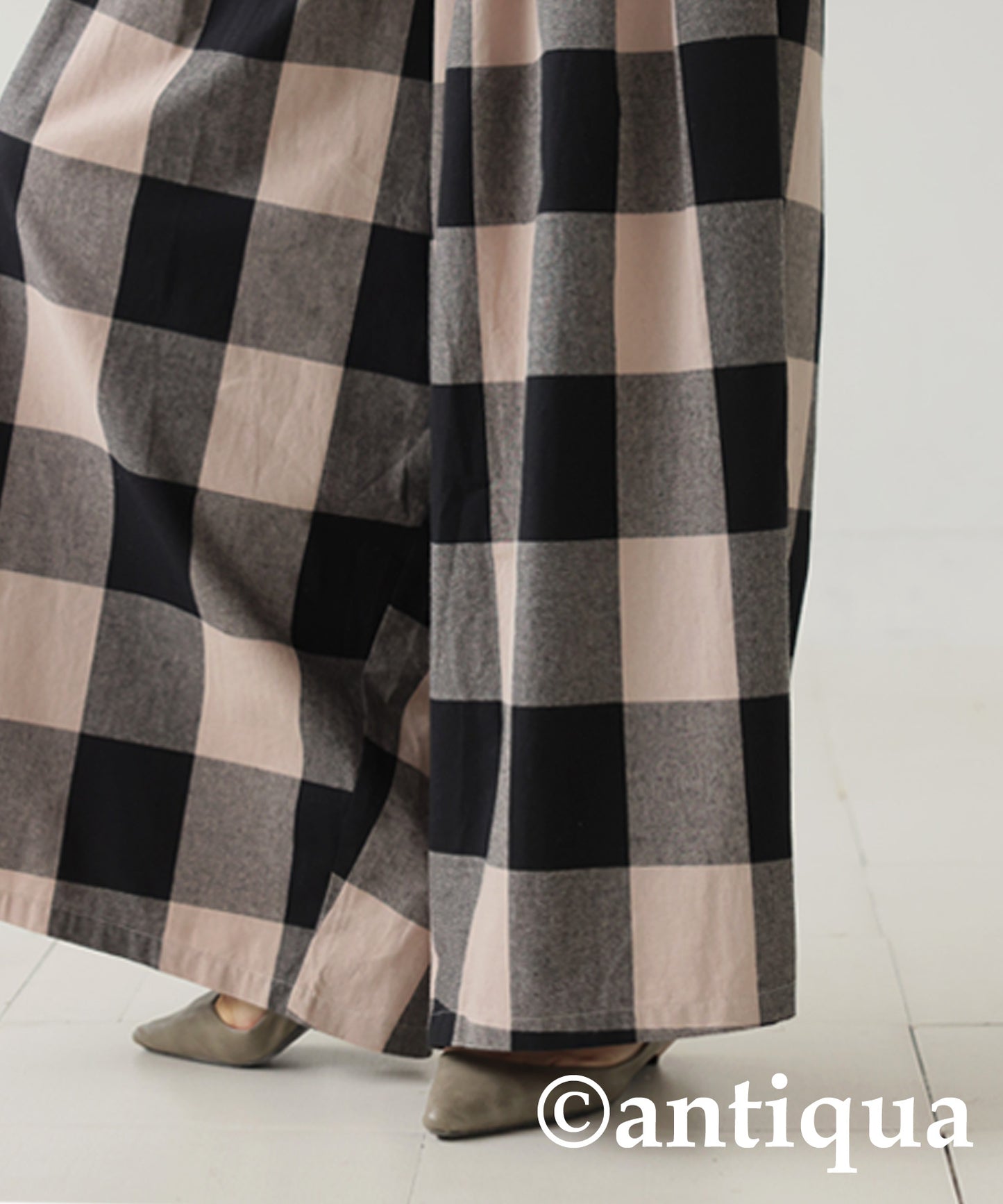 Plaid Wide Pants Ladies