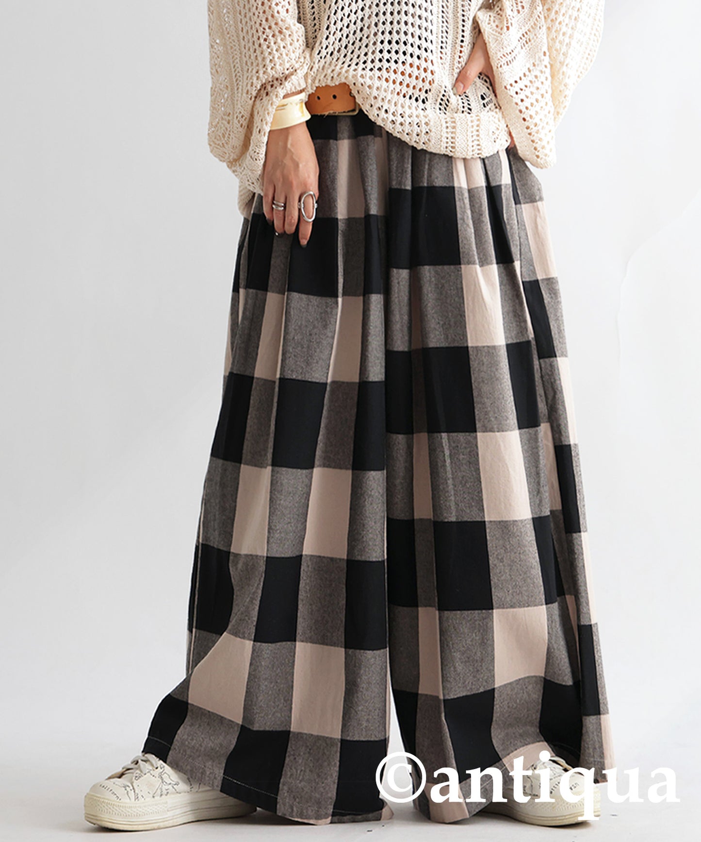 Plaid Wide Pants Ladies