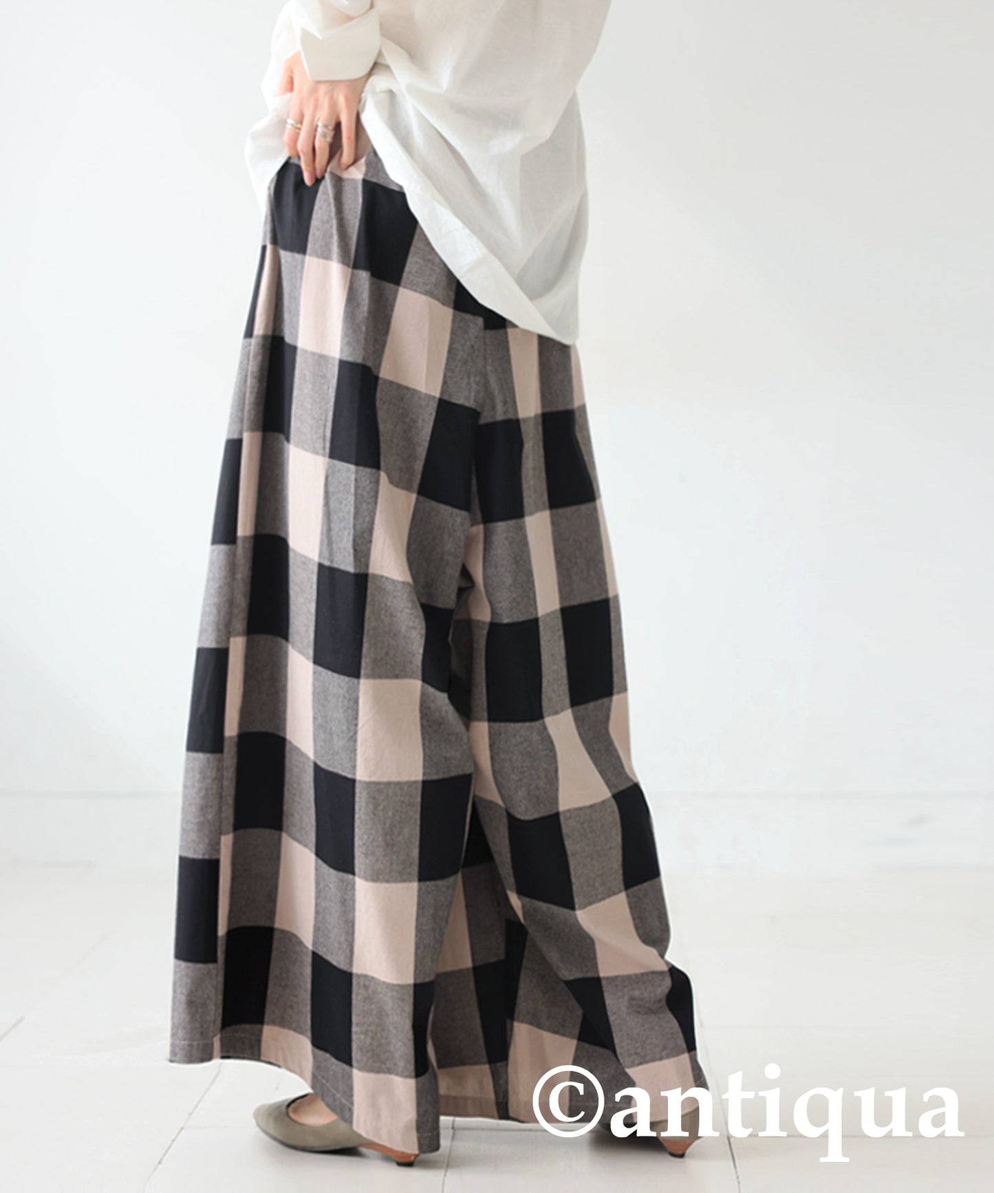 Plaid Wide Pants Ladies