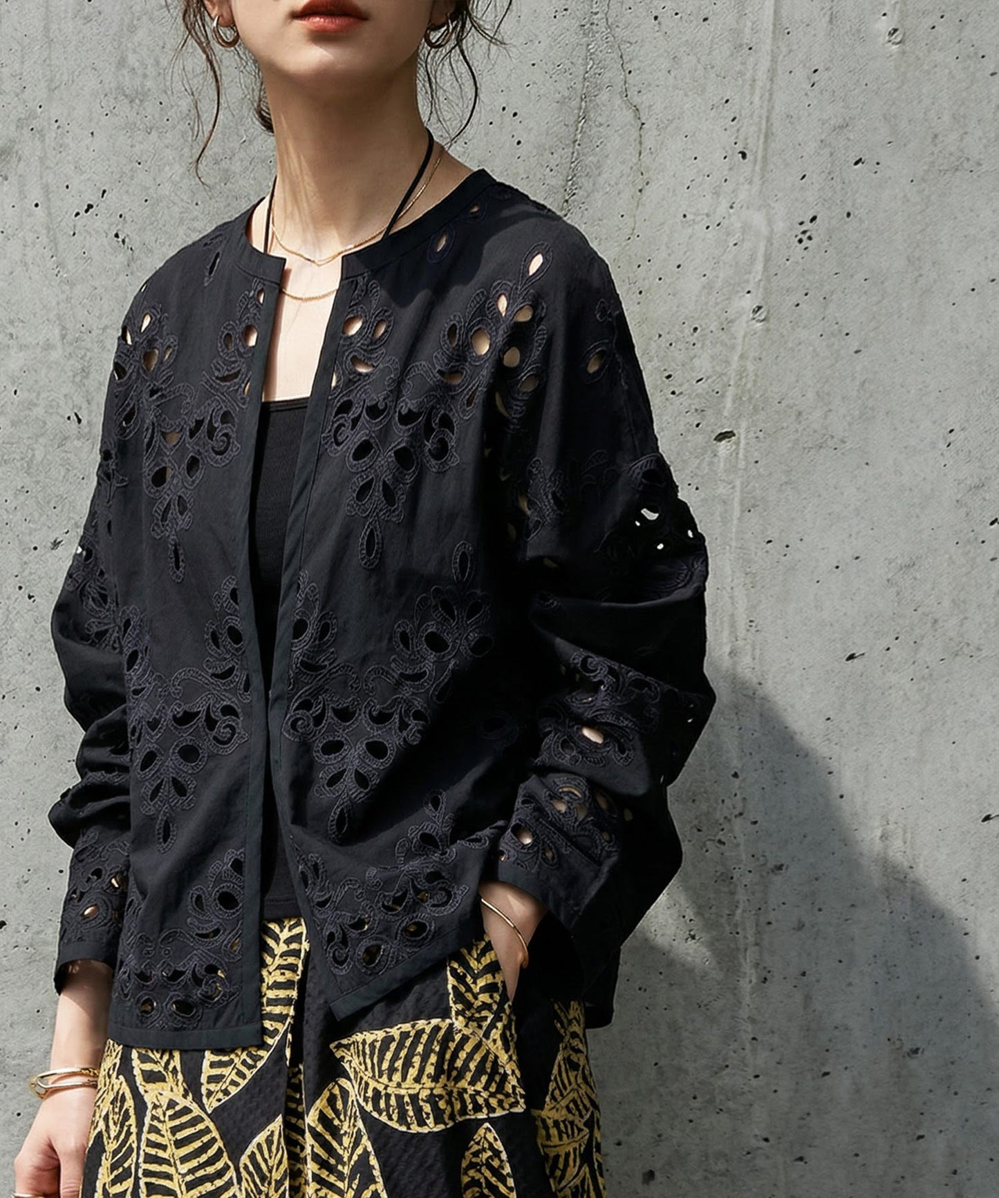 Embroidered Lace Cardigan Ladies