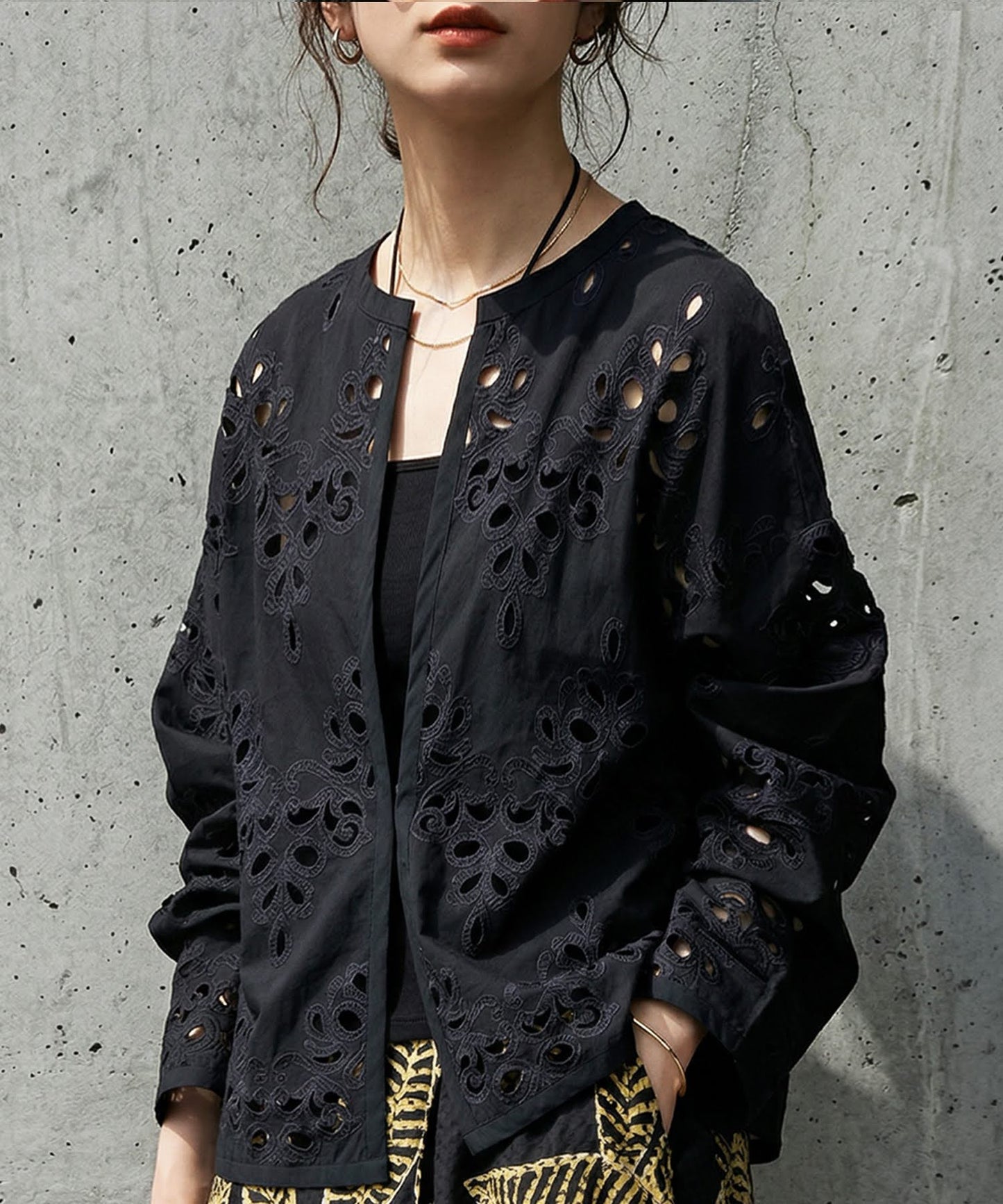 Embroidered Lace Cardigan Ladies