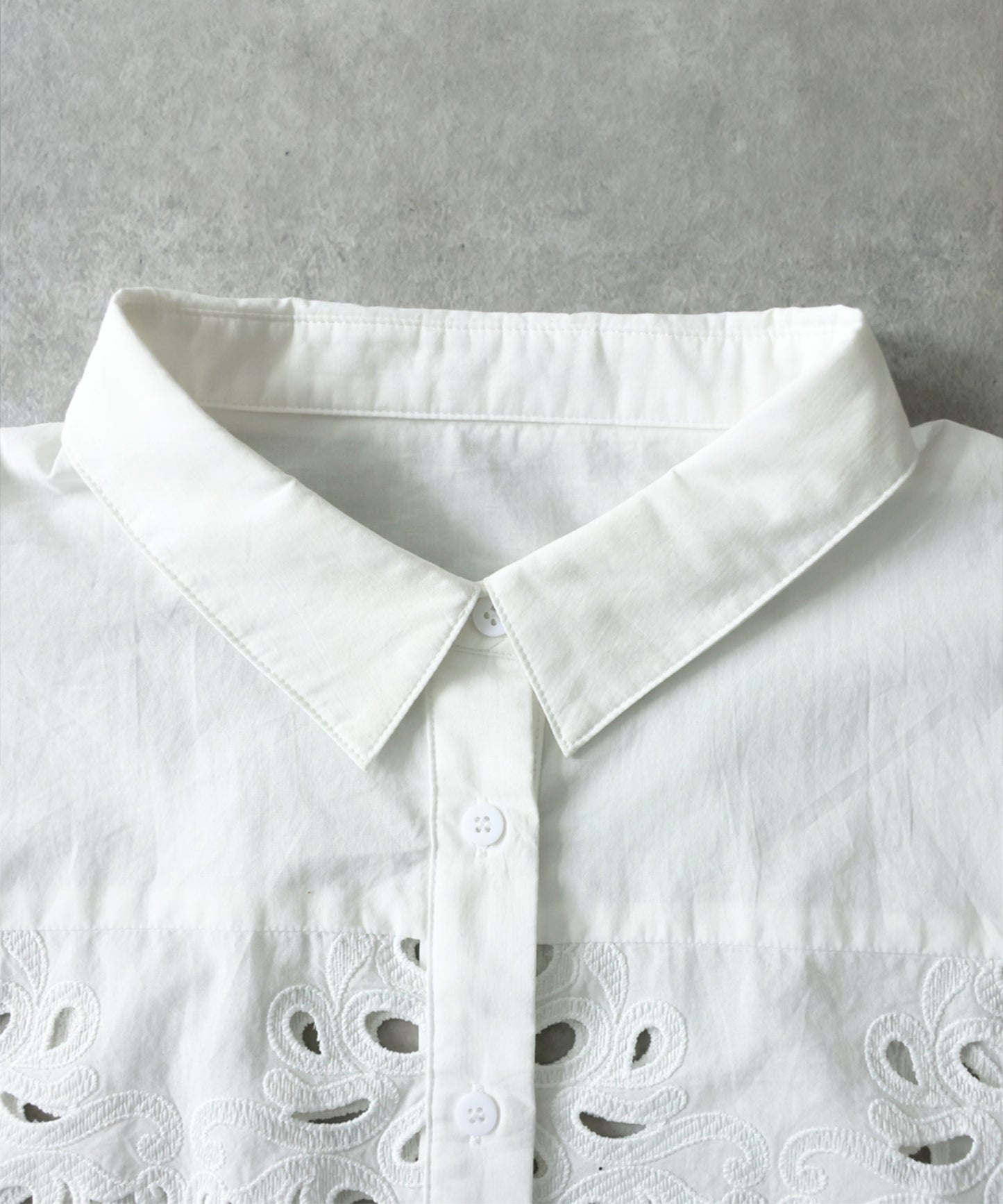 Lace Embroidered Scalloped Shirt Ladies