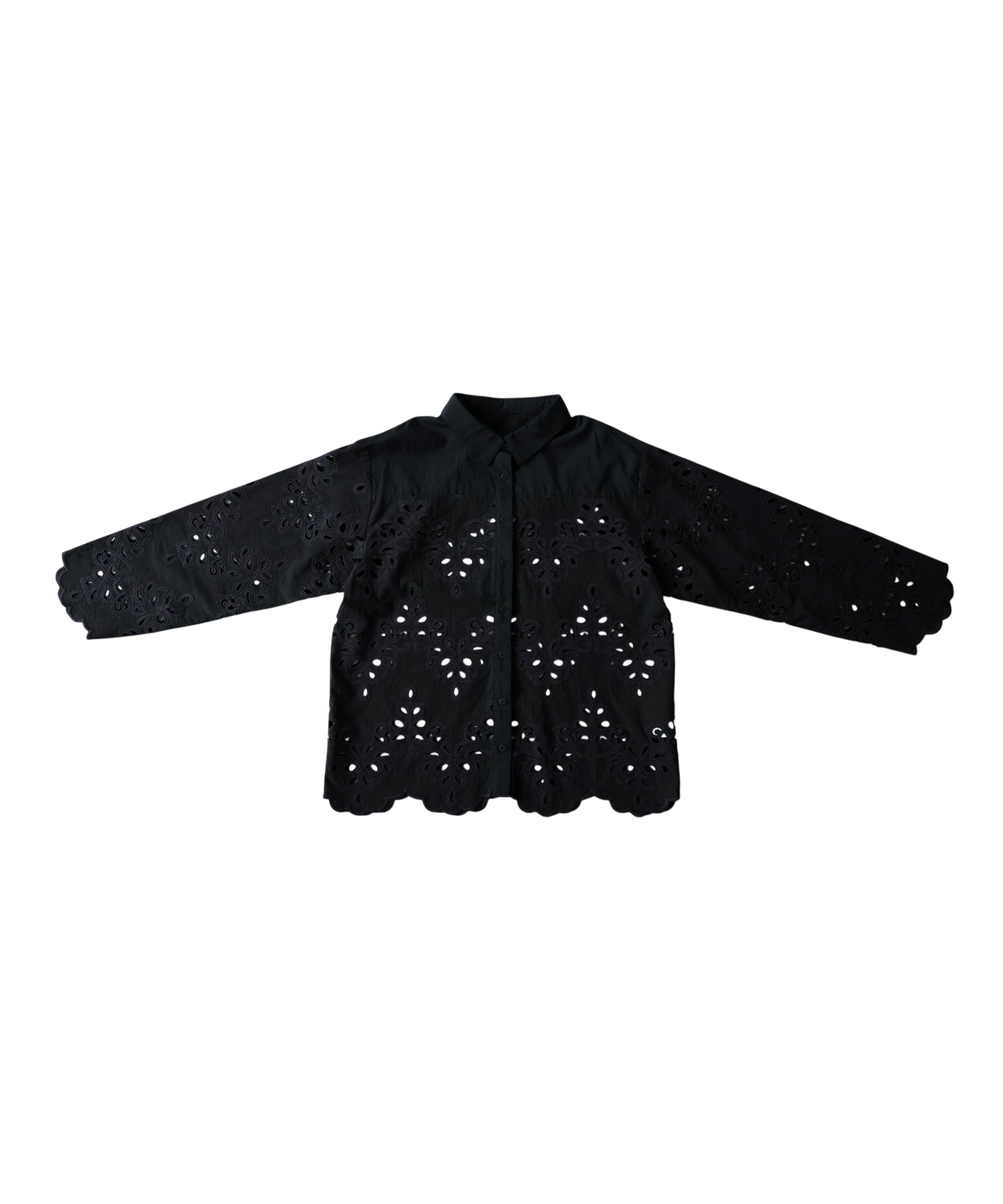 Lace Embroidered Scalloped Shirt Ladies