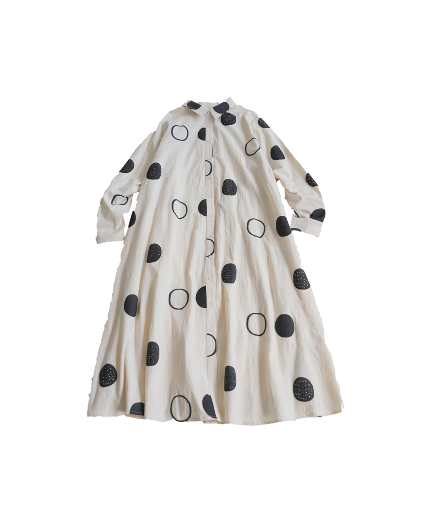 Polka Dot A-Line Shirt Dress Ladies