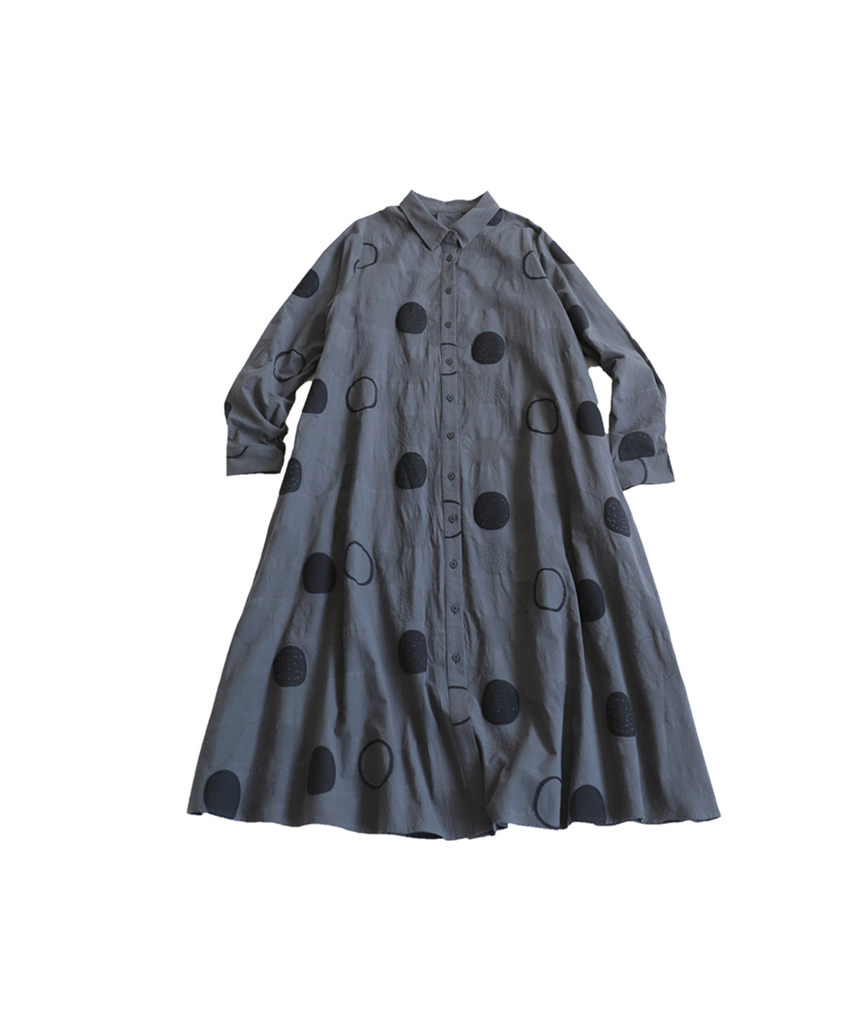 Polka Dot A-Line Shirt Dress Ladies