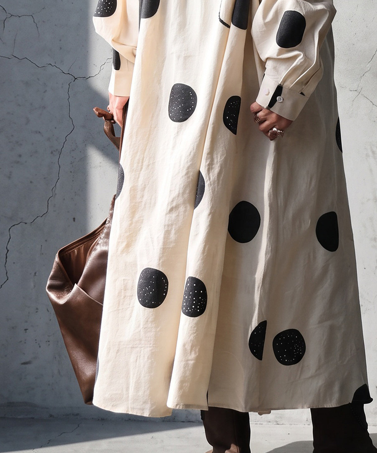 Polka Dot A-Line Shirt Dress Ladies
