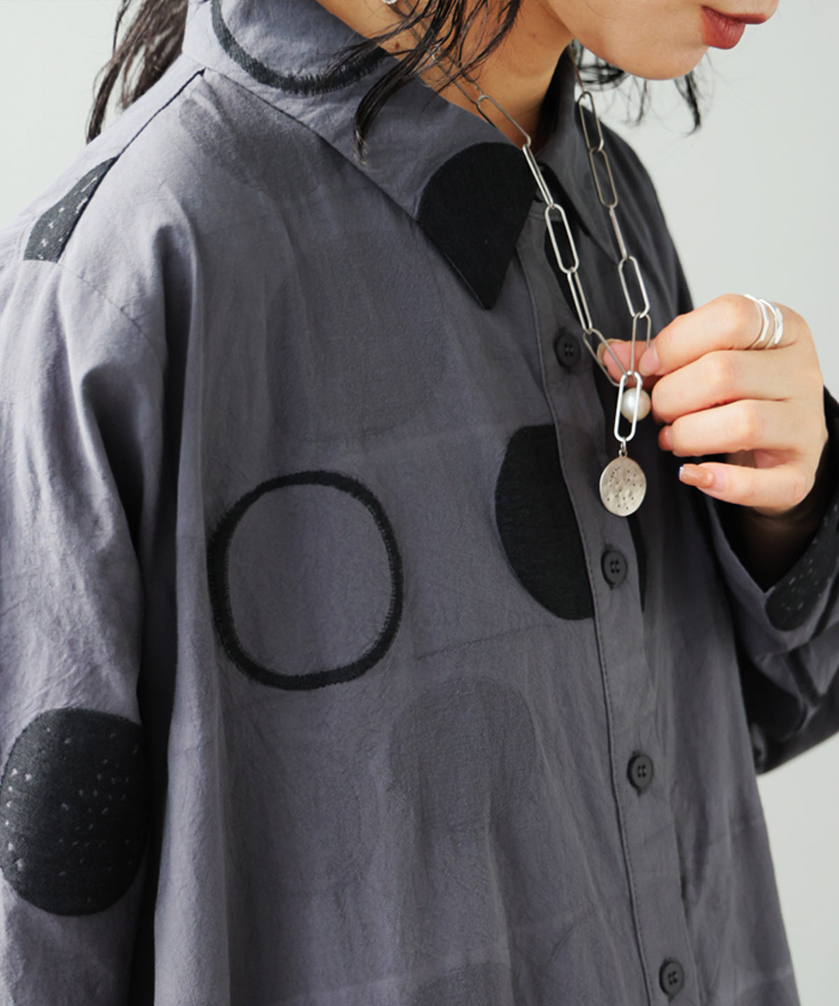 Polka Dot A-Line Shirt Dress Ladies