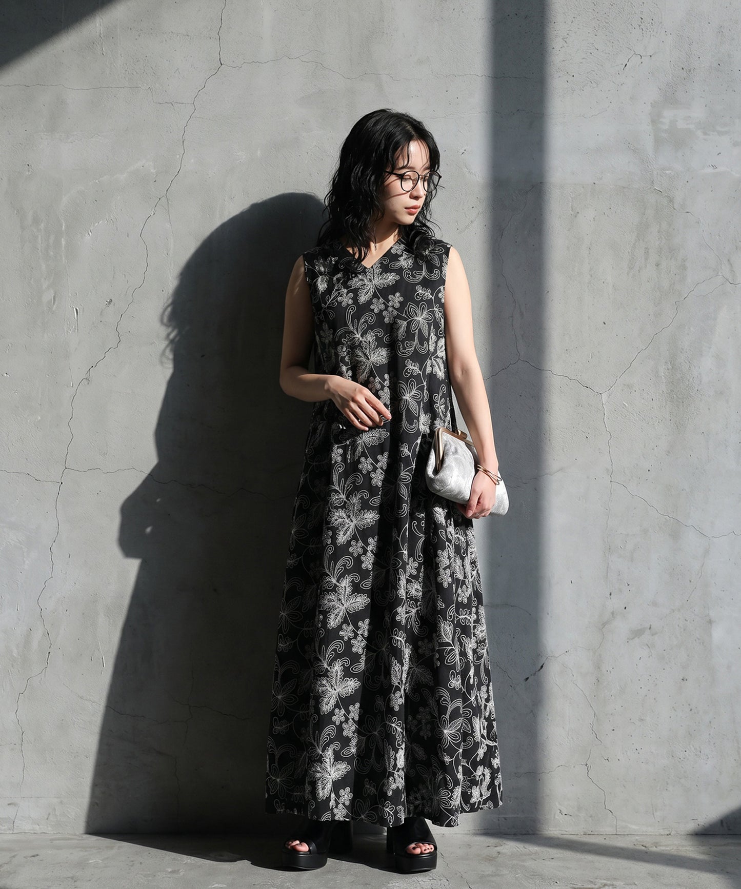 Embroidered Floral Cocoon Dress Ladies