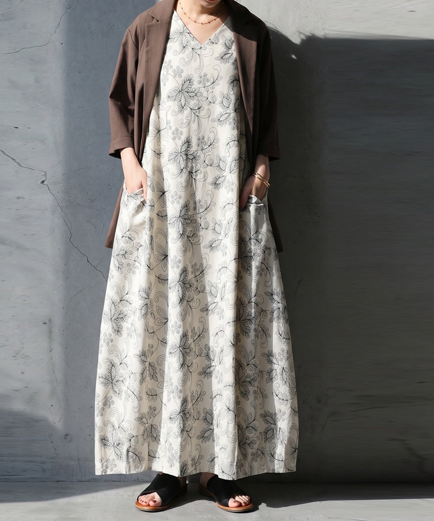 Embroidered Floral Cocoon Dress Ladies