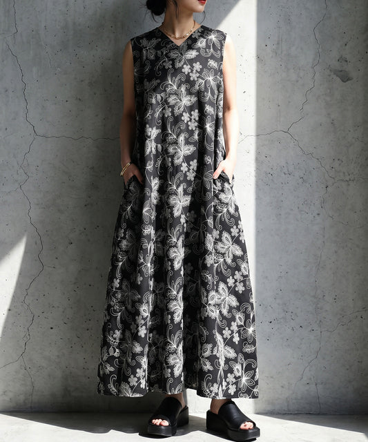 Embroidered Floral Cocoon Dress Ladies