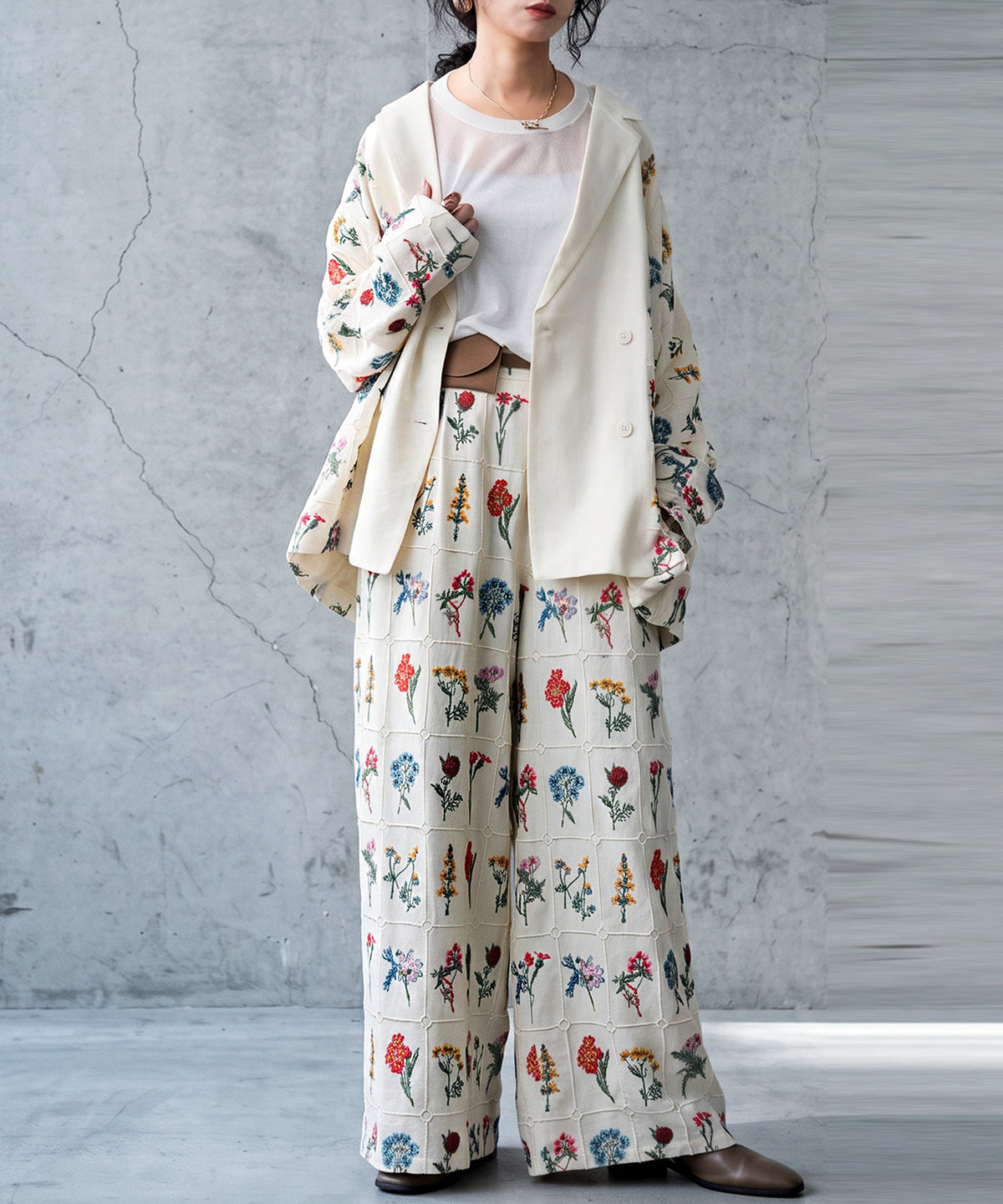 Floral Embroidered Tailored Jacket Ladies
