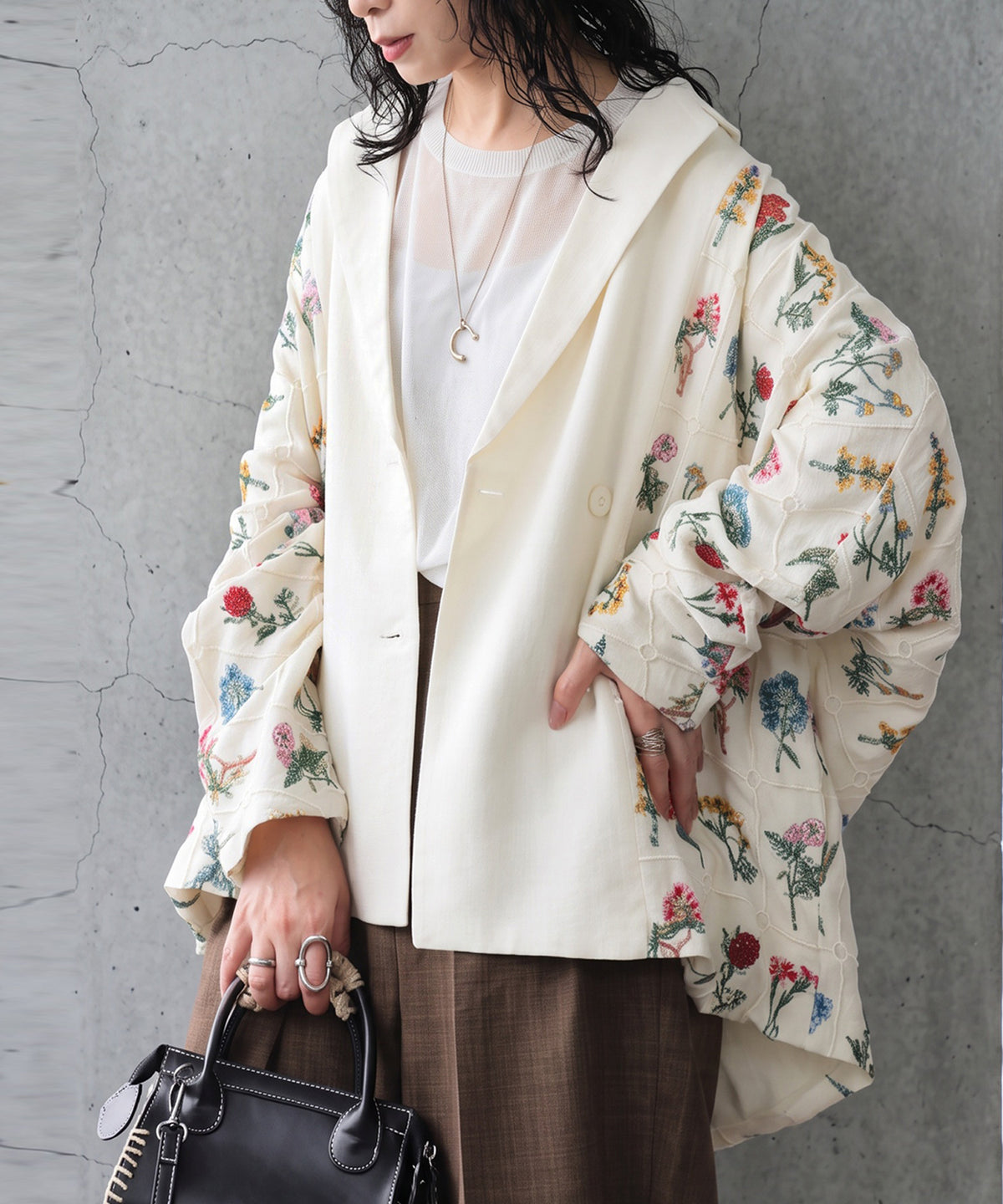 Floral Embroidered Tailored Jacket Ladies