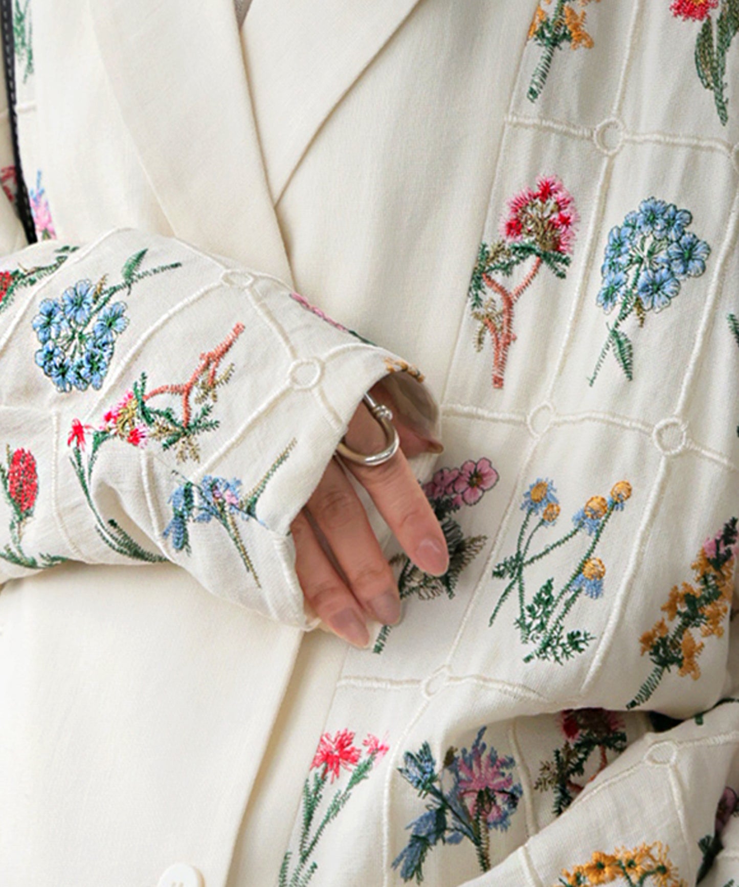 Floral Embroidered Tailored Jacket Ladies