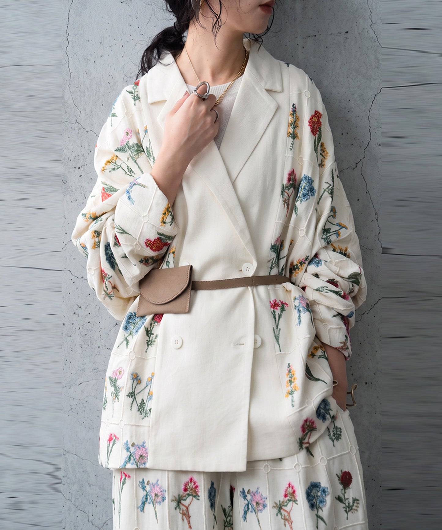 Floral Embroidered Tailored Jacket Ladies