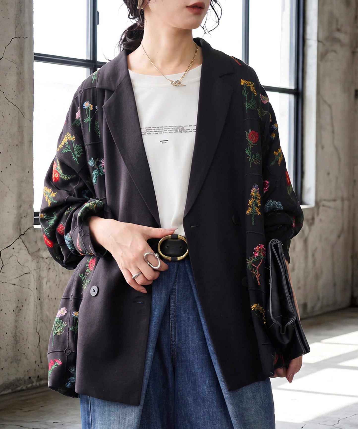 Floral Embroidered Tailored Jacket Ladies